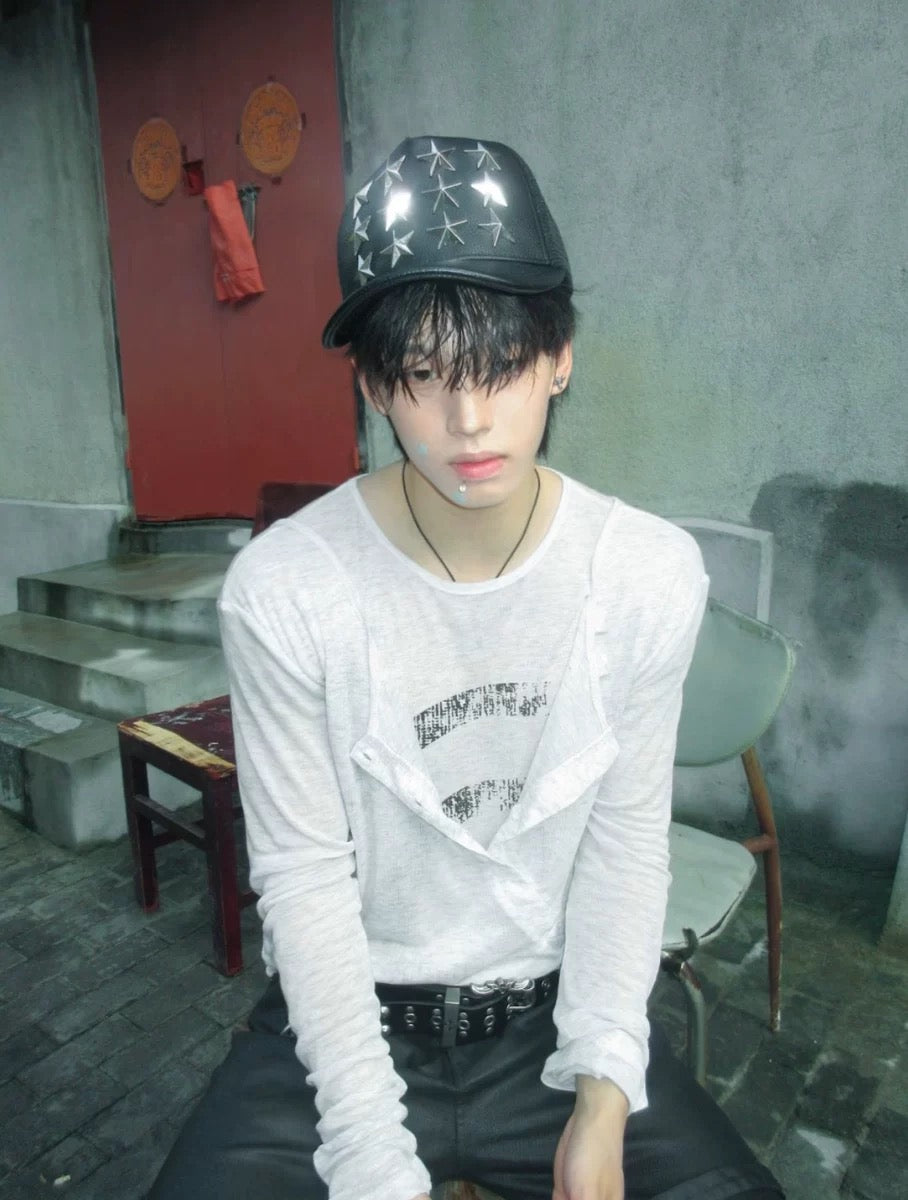 Collection Code-Stars Leather Mesh cap