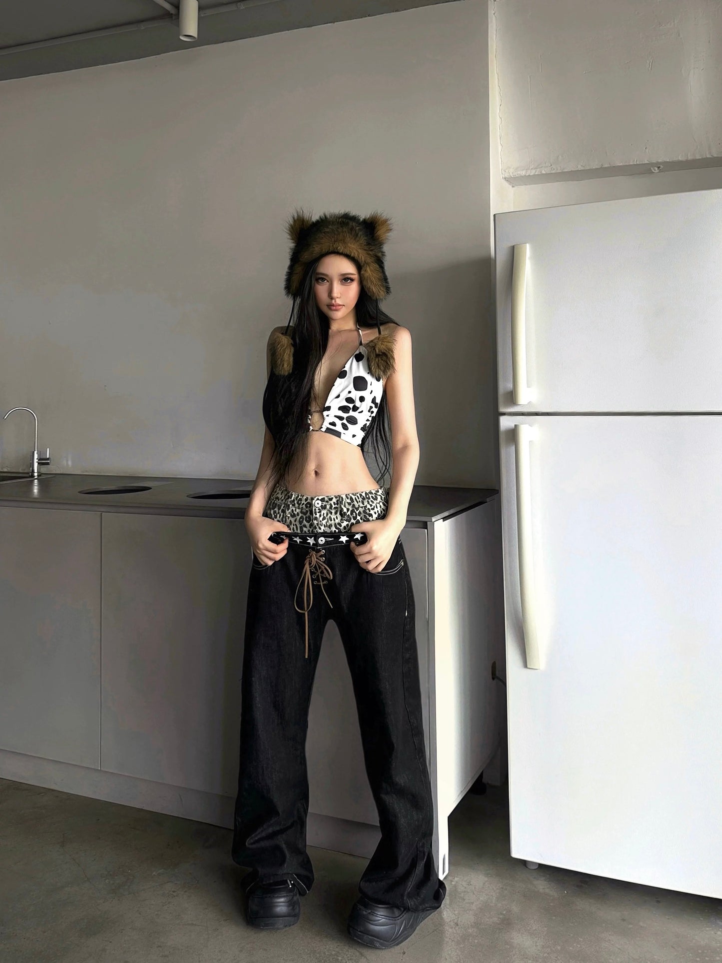 Collection Trousers Leopard Denim