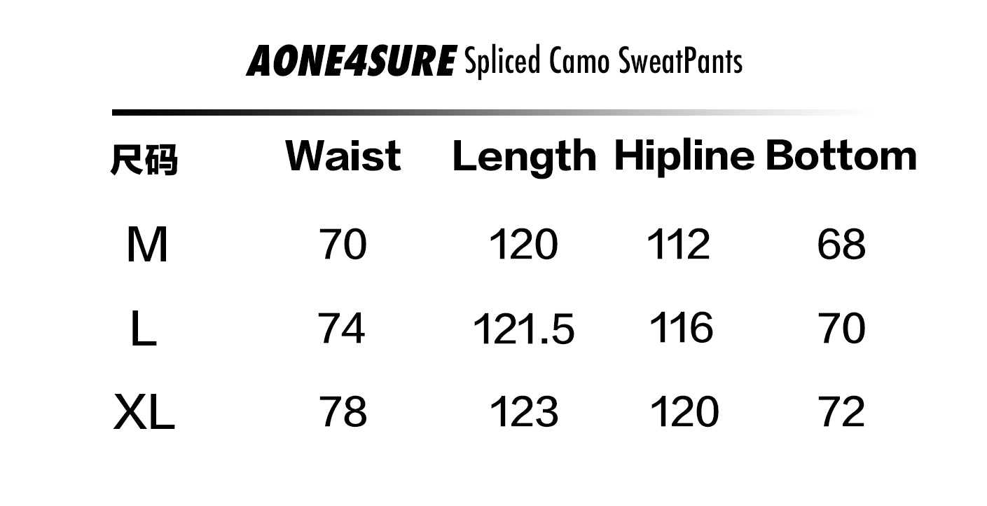 AONE4SURE Spliced Camo Sweatpants
