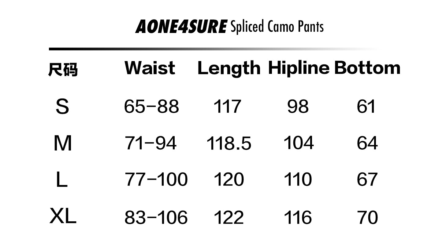 AONE4SURE Camo Patchwork Pants