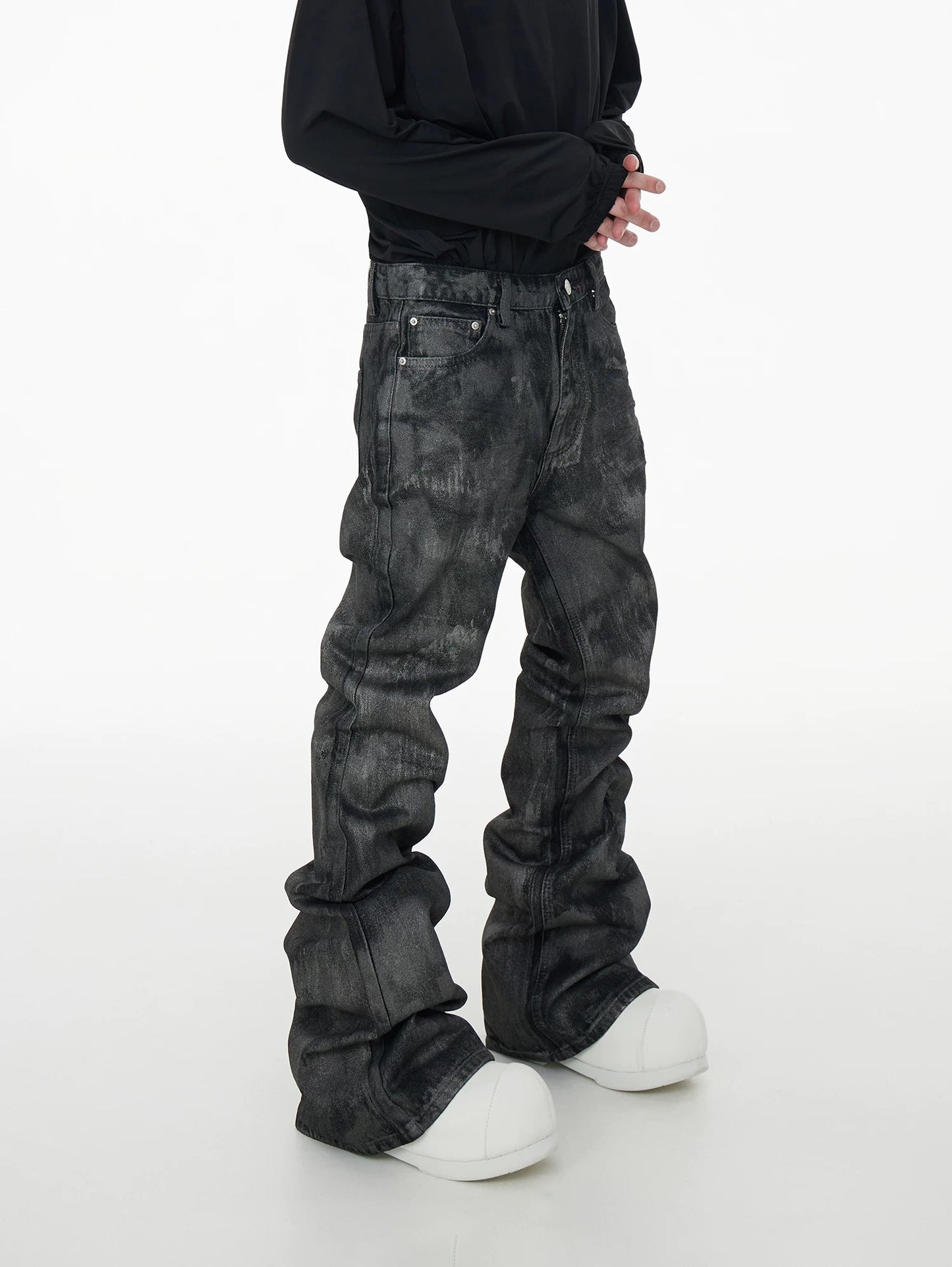 Collection Black Stone Coated Denim Pants