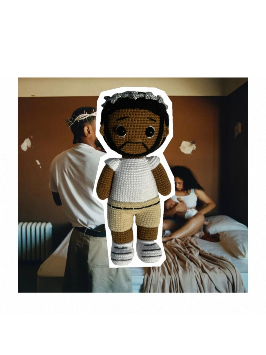 Kendrick Lamar Handmade Knitting Wool doll