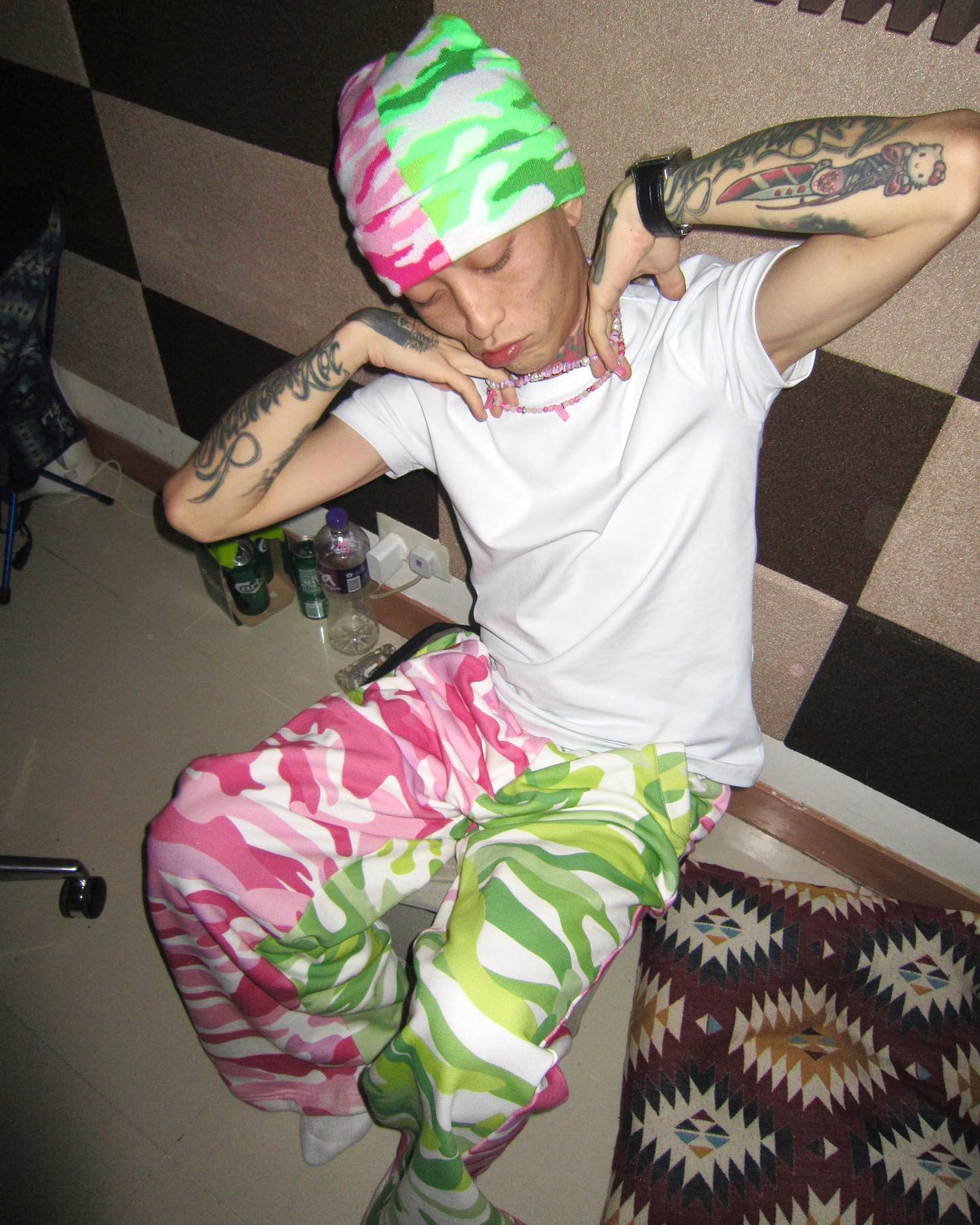 AONE4SURE Spliced Camo Sweatpants