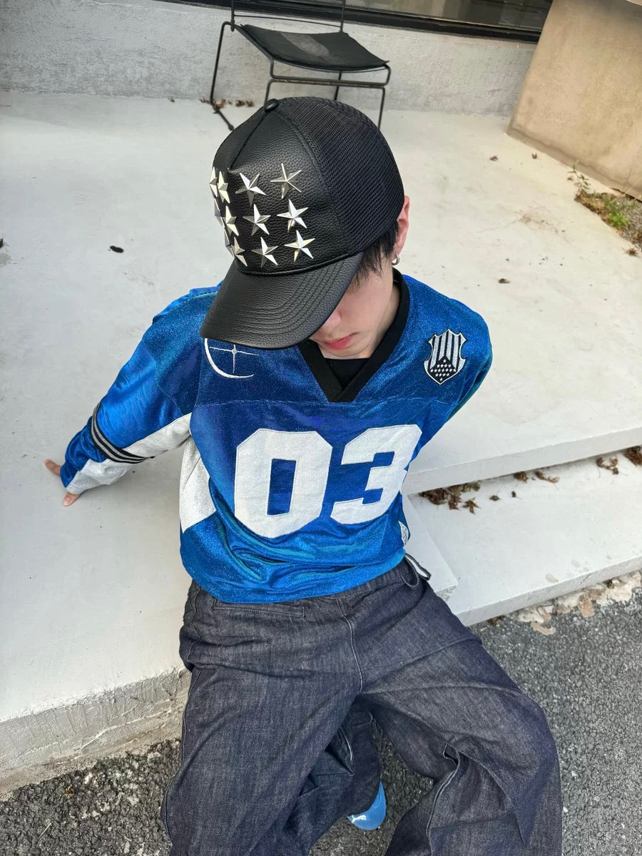 Collection Code-Stars Leather Mesh cap
