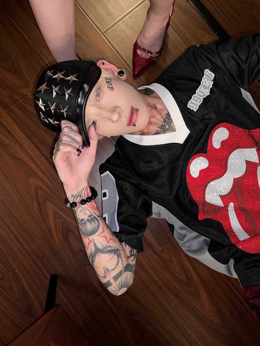 Collection Code-Stars Leather Mesh cap