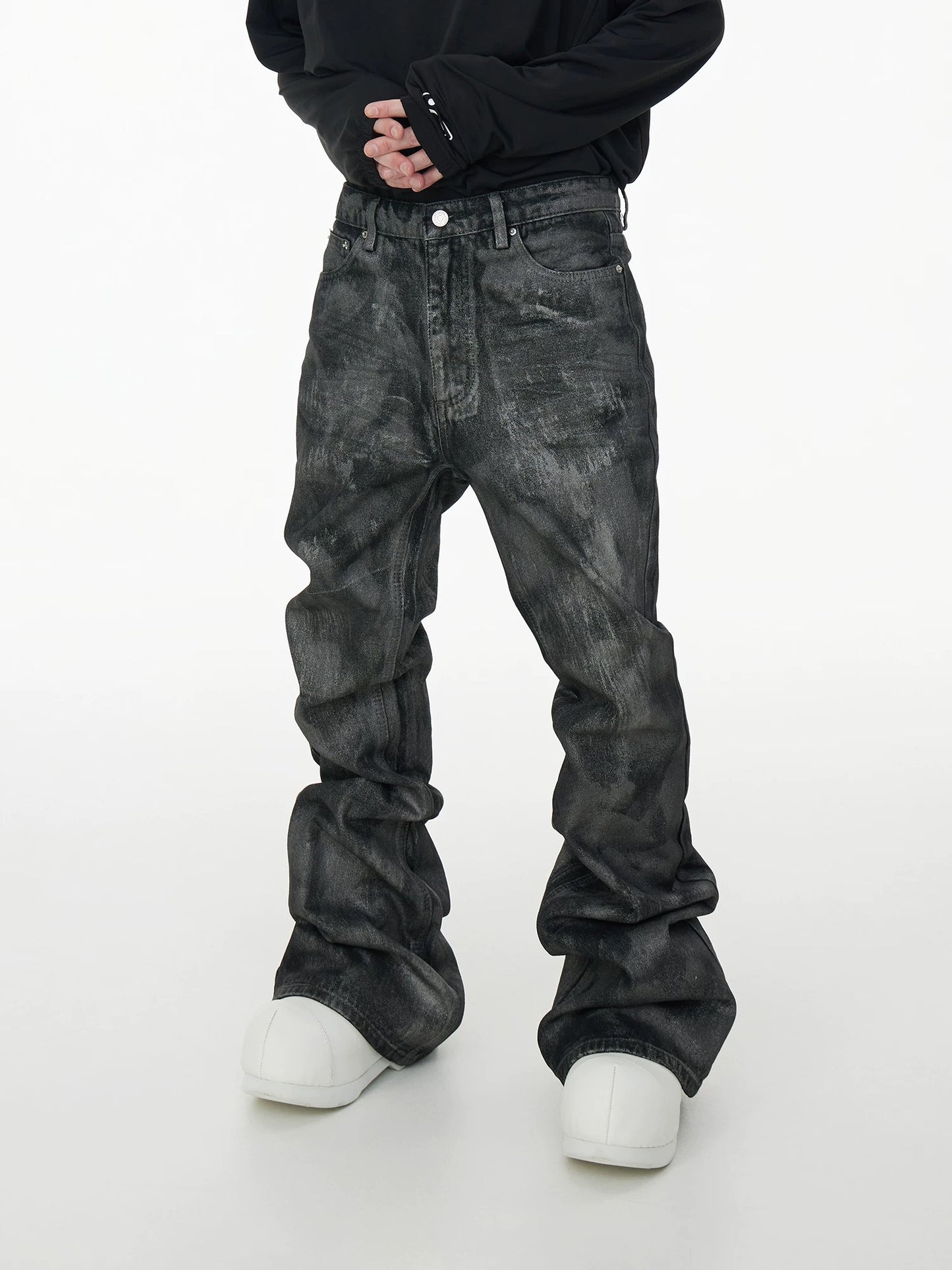 Collection Black Stone Coated Denim Pants