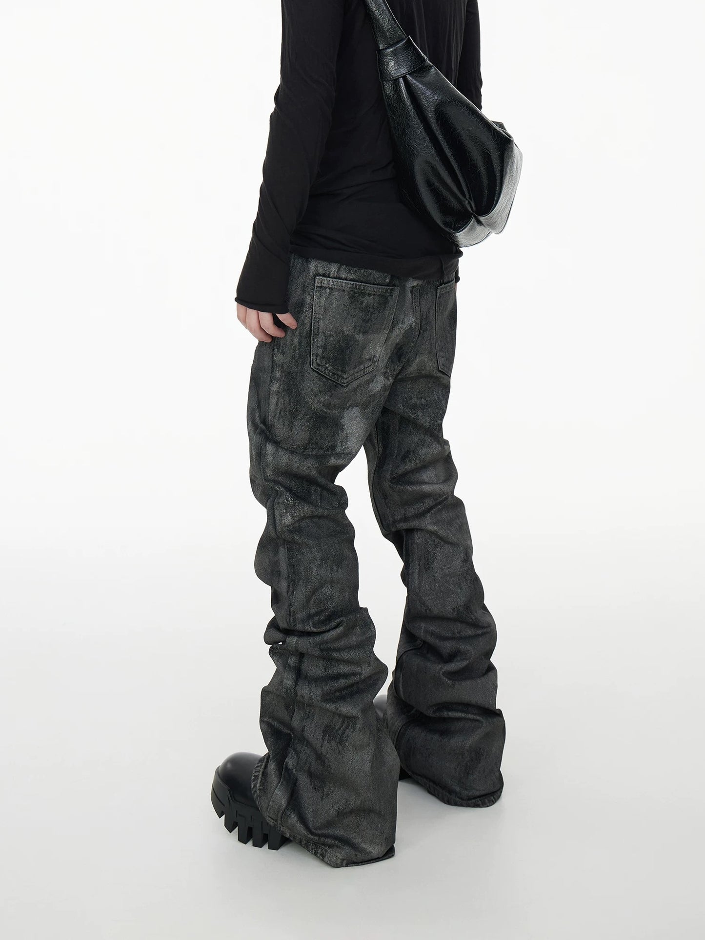 Collection Black Stone Coated Denim Pants