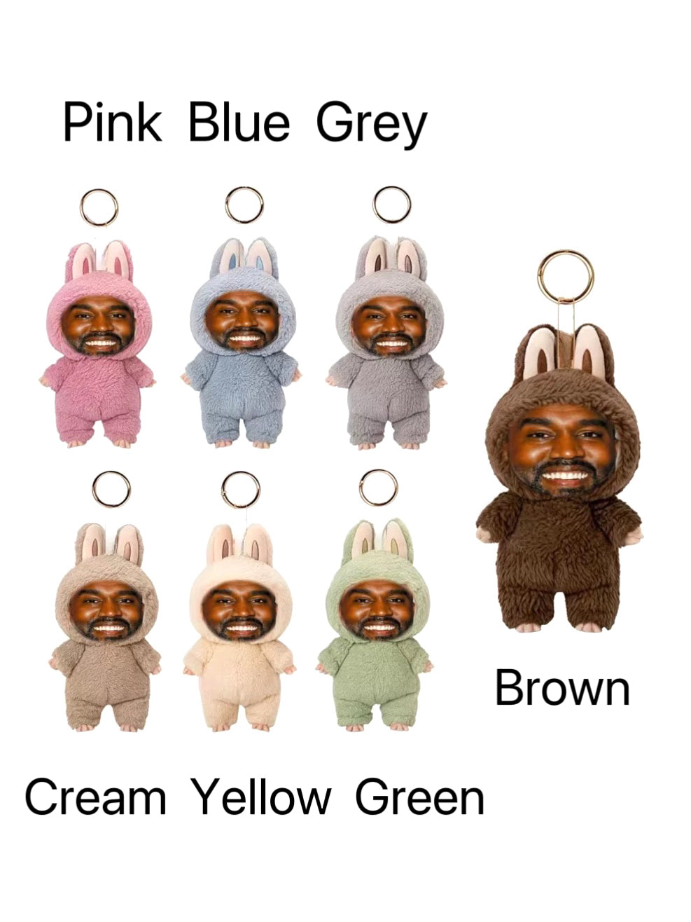 Yebubu Plush Toy Pendant(Kanye&Dropout Bear)