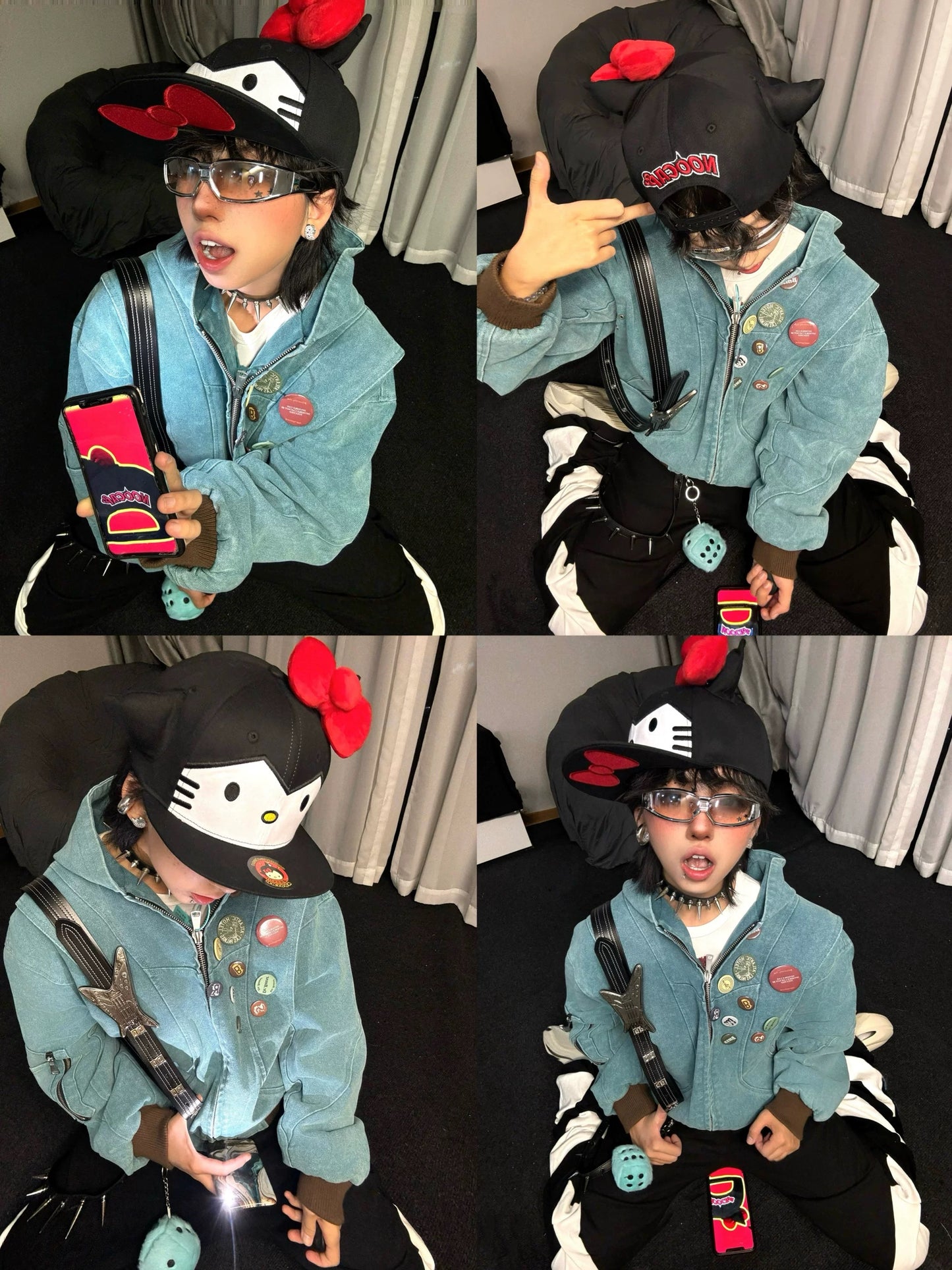 Collections Black bangs kitty hat