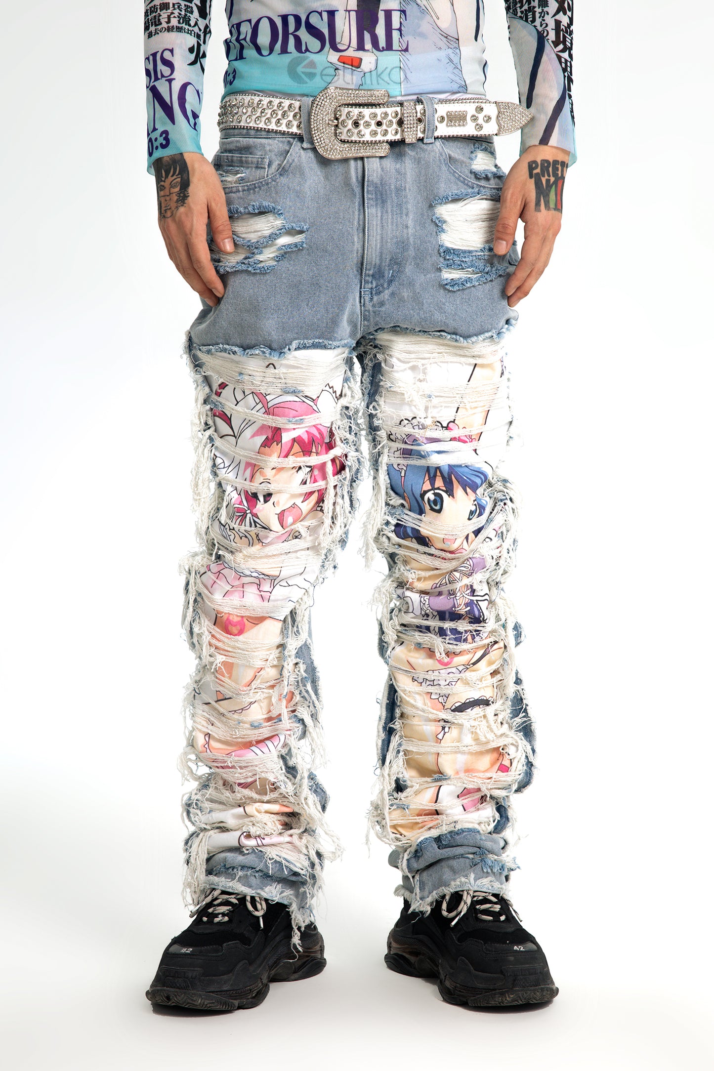 AONE4SURE x ILOVEUIHATEU Anime Twins Jeans
