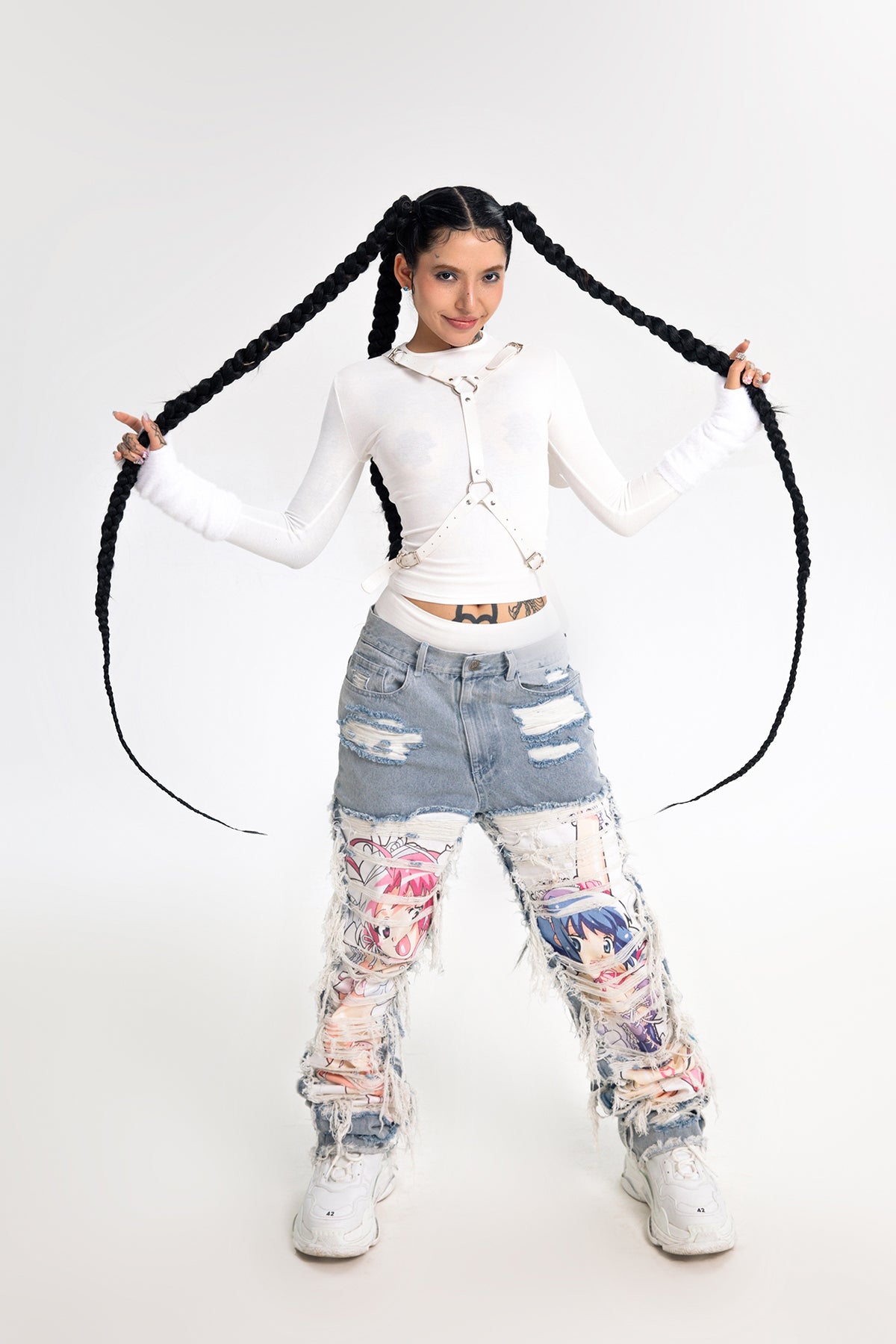 AONE4SURE x ILOVEUIHATEU Anime Twins Jeans