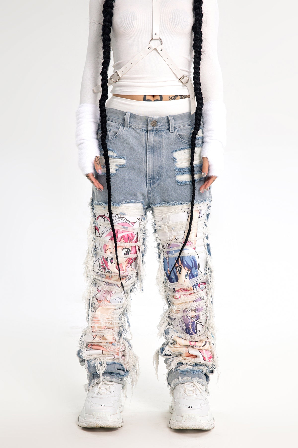 AONE4SURE x ILOVEUIHATEU Anime Twins Jeans