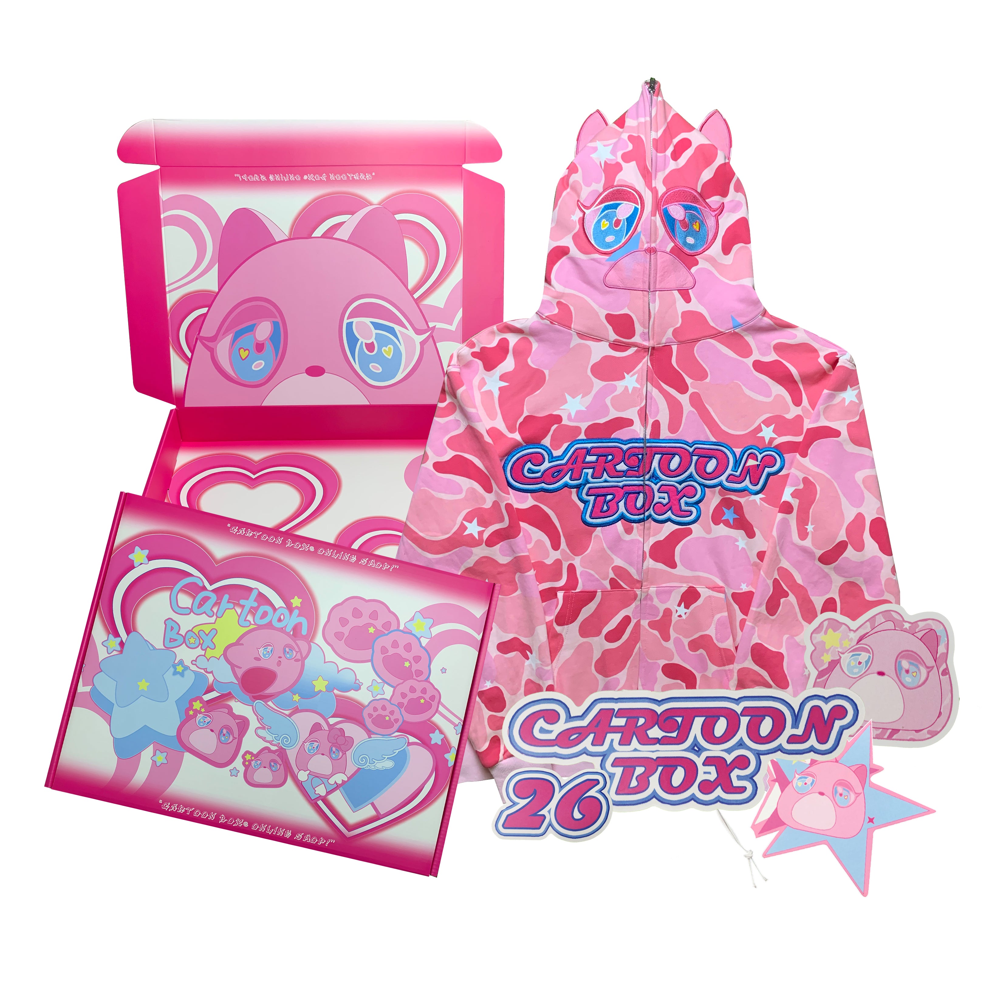 CartoonBox Pink Camo Hoodie – AONE4SURE