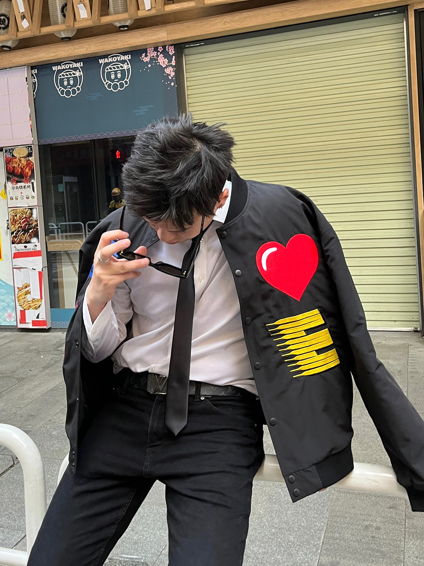 AONE4SURE Embroidery Logo Bomber Jacket