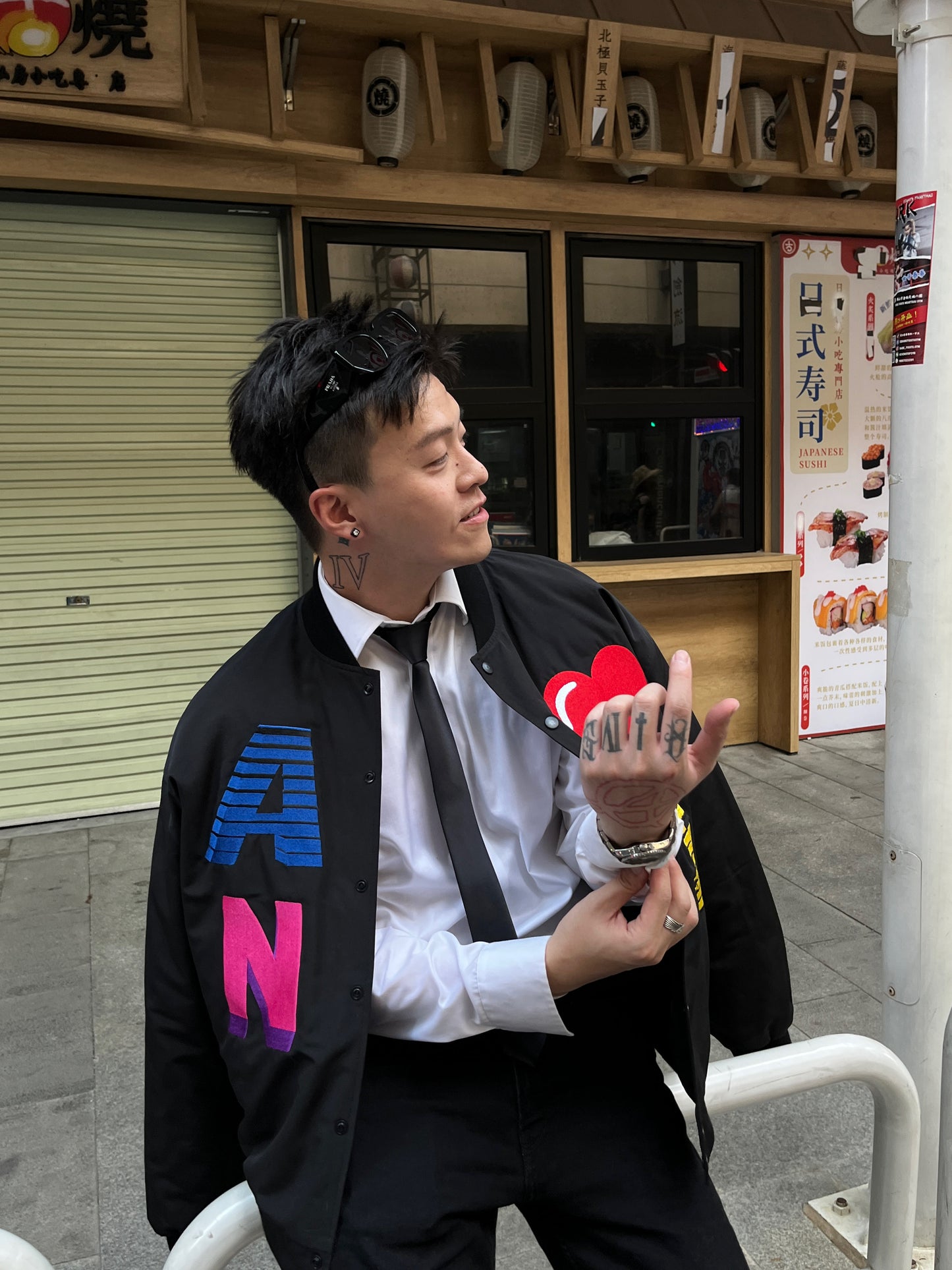 AONE4SURE Embroidery Logo Bomber Jacket