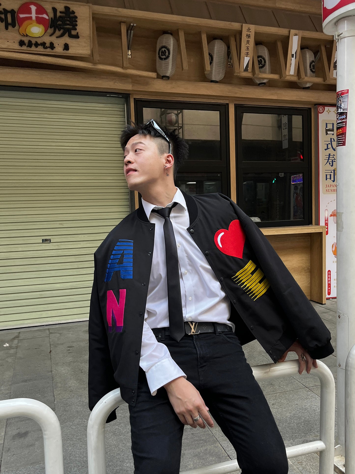 AONE4SURE Embroidery Logo Bomber Jacket