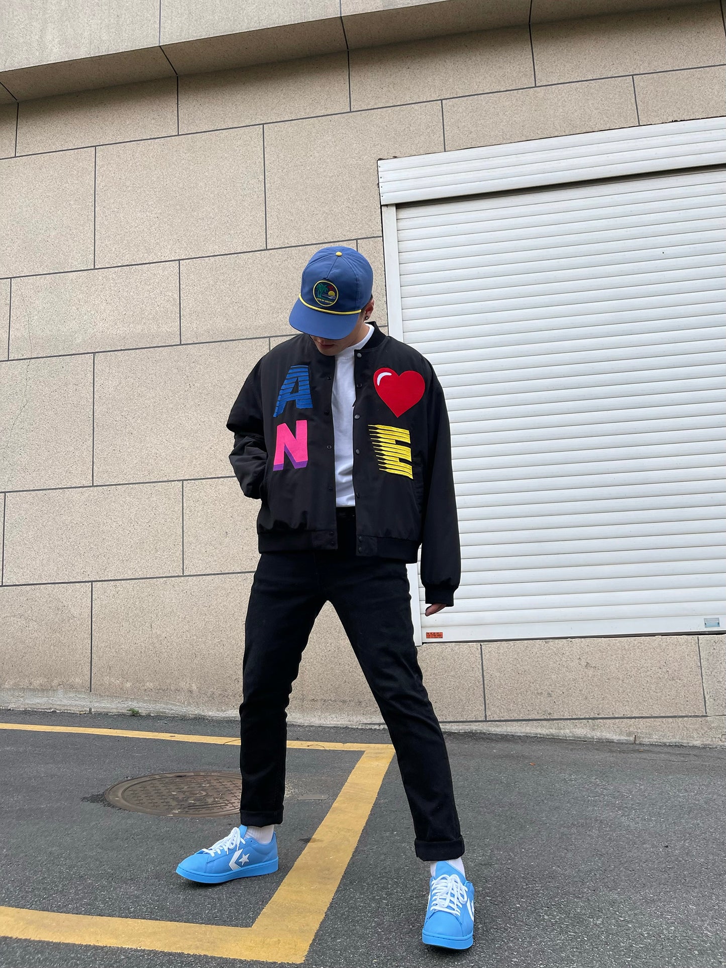 AONE4SURE Embroidery Logo Bomber Jacket