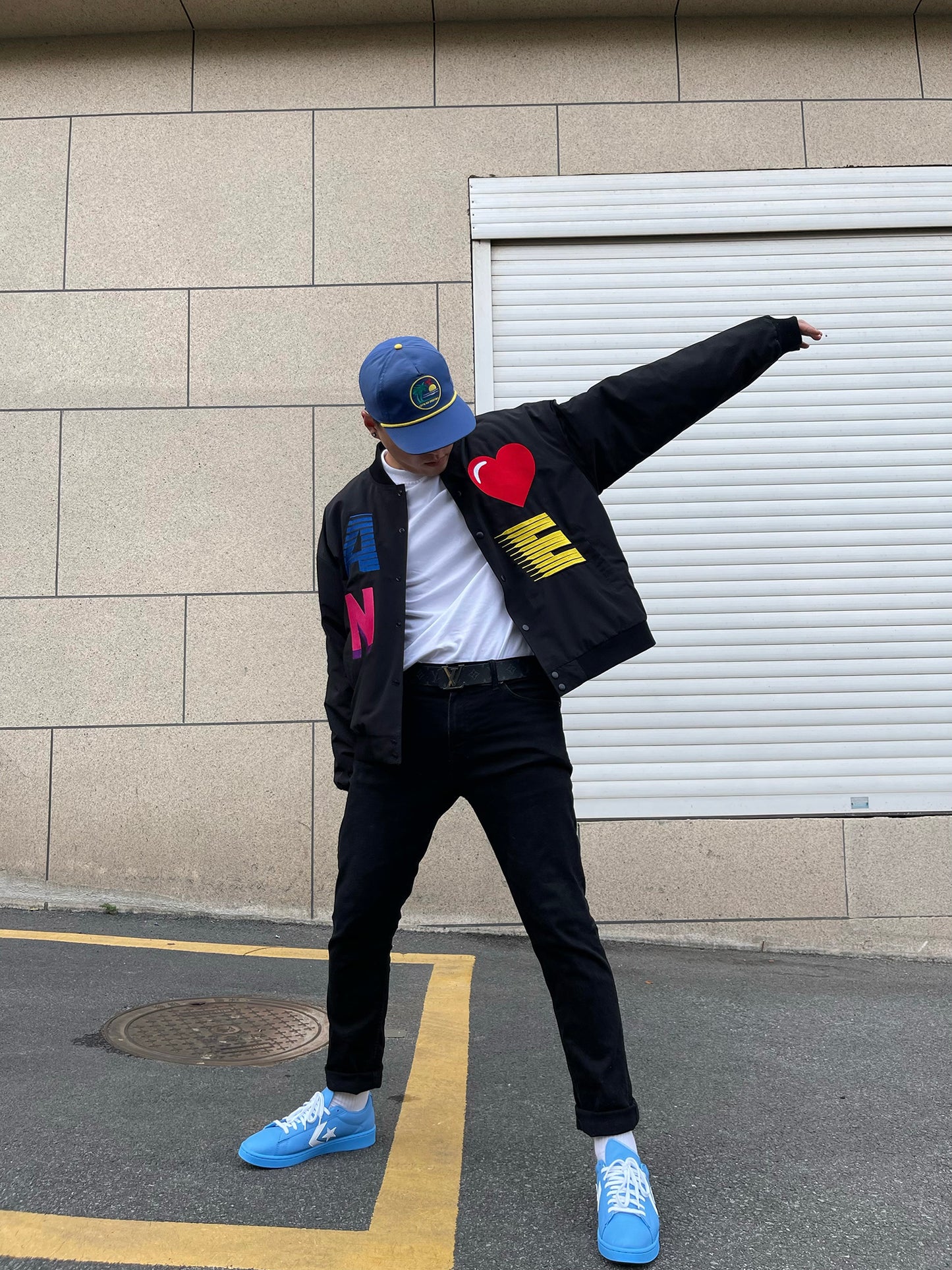 AONE4SURE Embroidery Logo Bomber Jacket