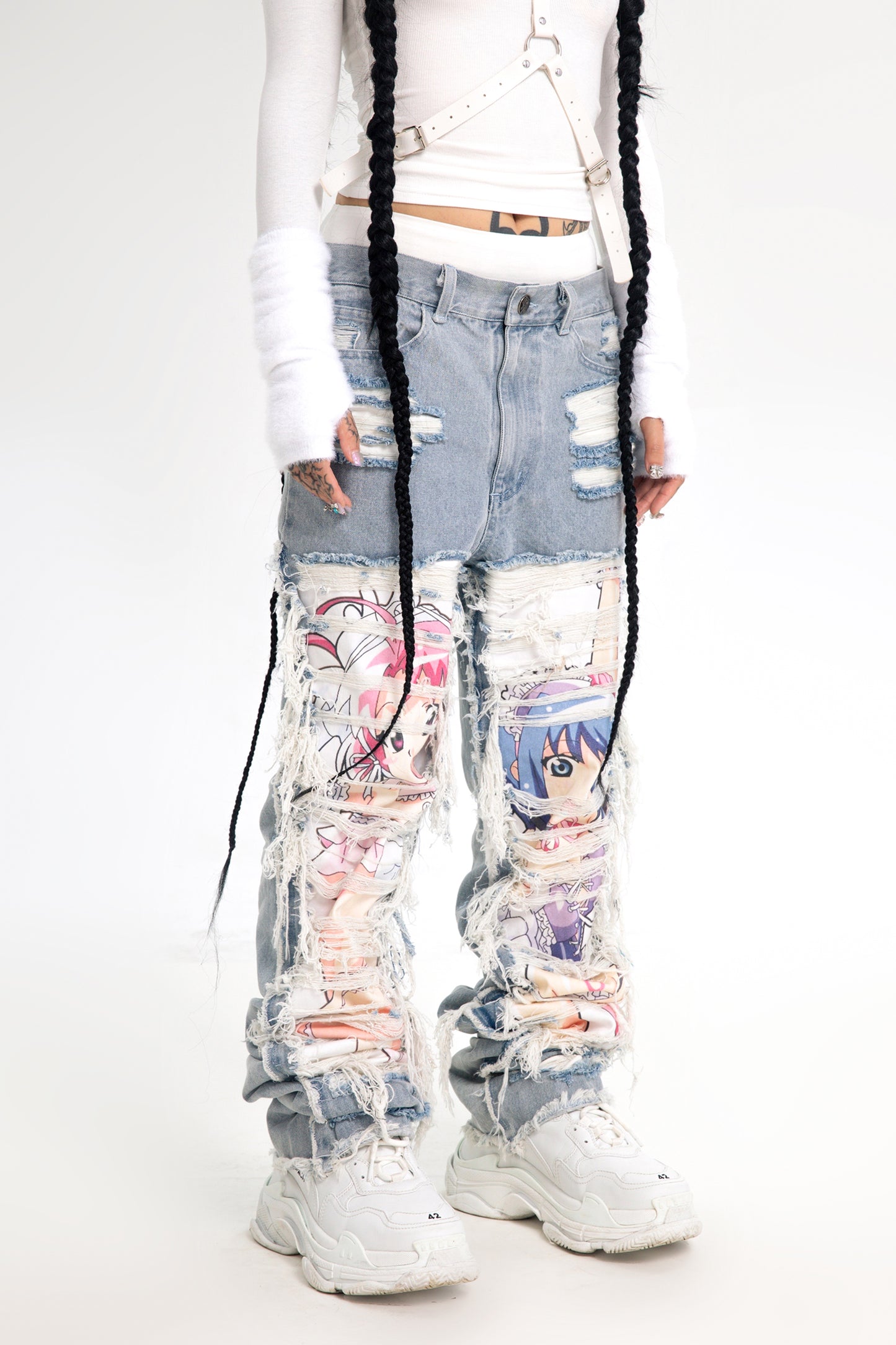 AONE4SURE x ILOVEUIHATEU Anime Twins Jeans