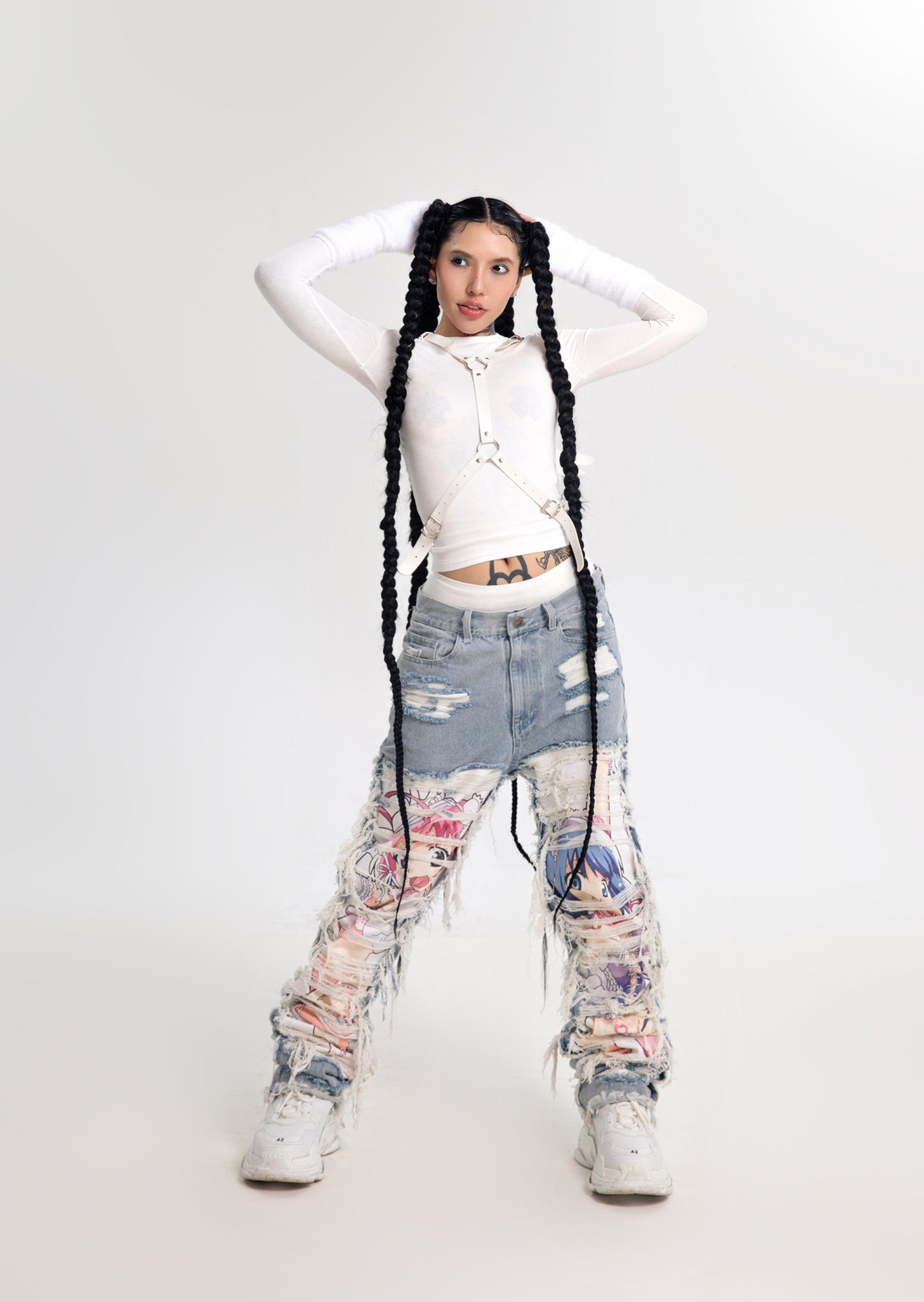 AONE4SURE x ILOVEUIHATEU Anime Twins Jeans
