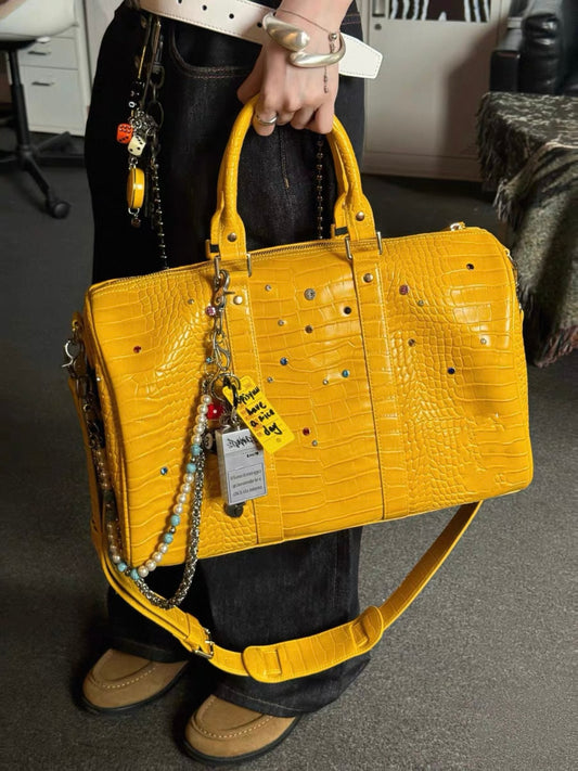 Collection Yellow PU leather Tote bag