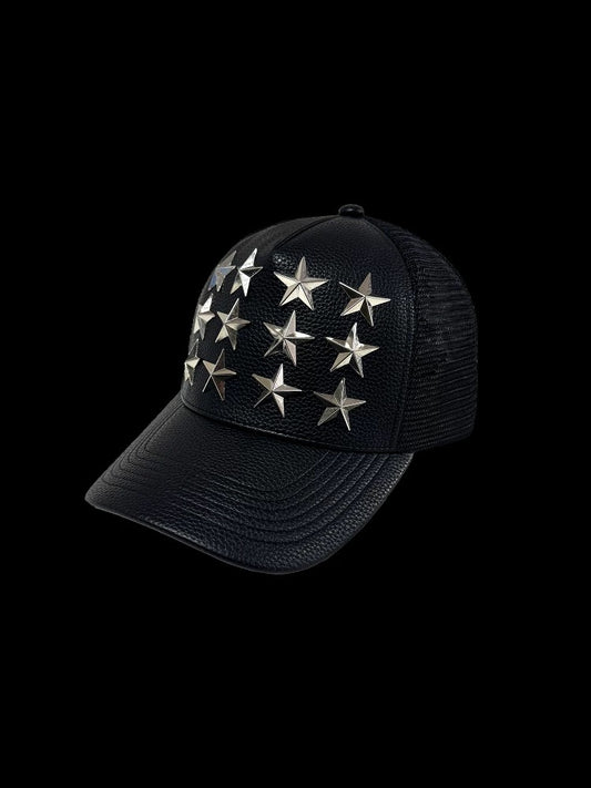 Collection Code-Stars Leather Mesh cap