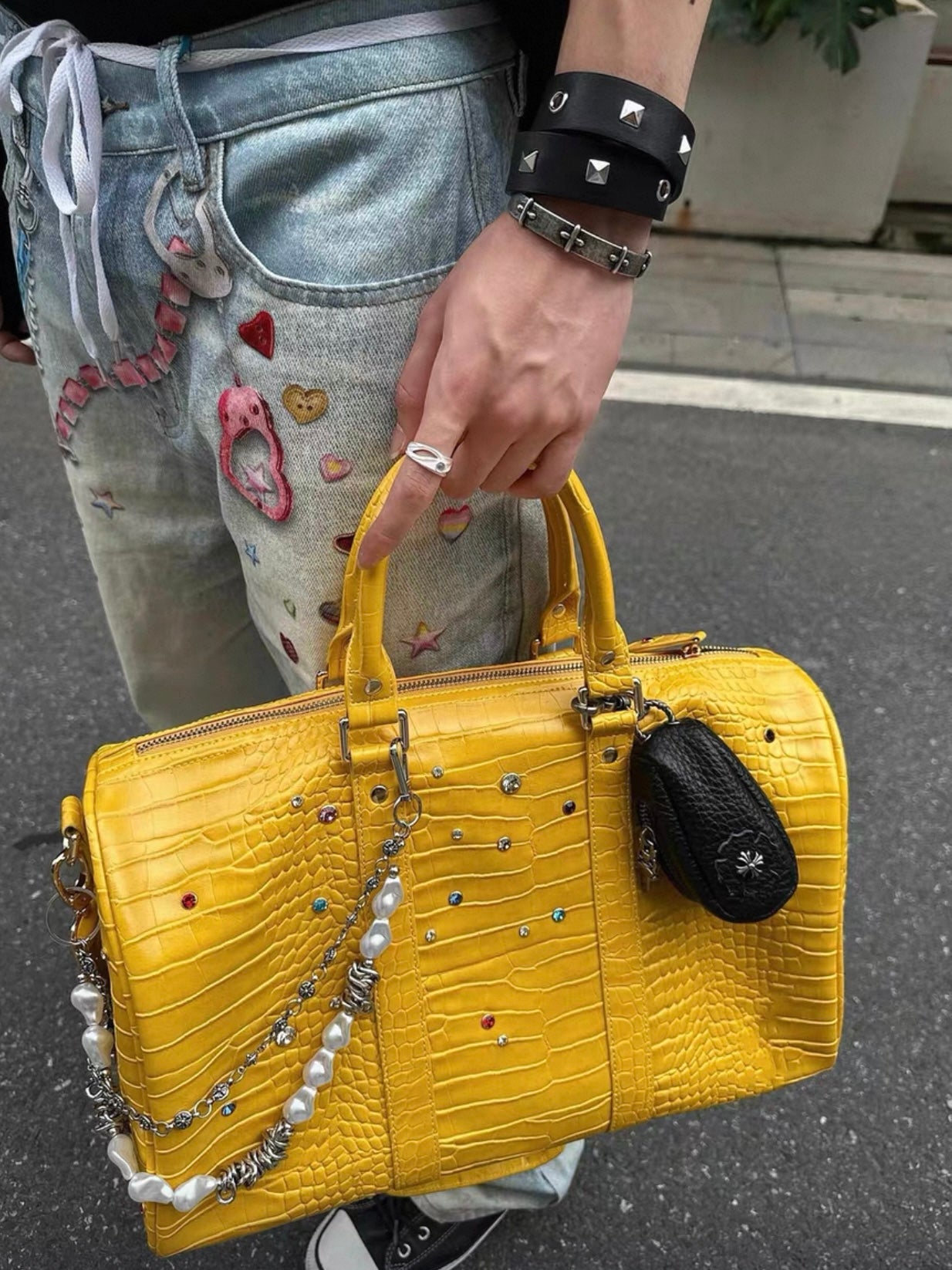 Collection Yellow PU leather Tote bag