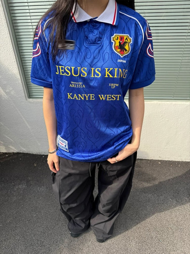 Collection Kanye West JESUS IS KING Remake football jersey