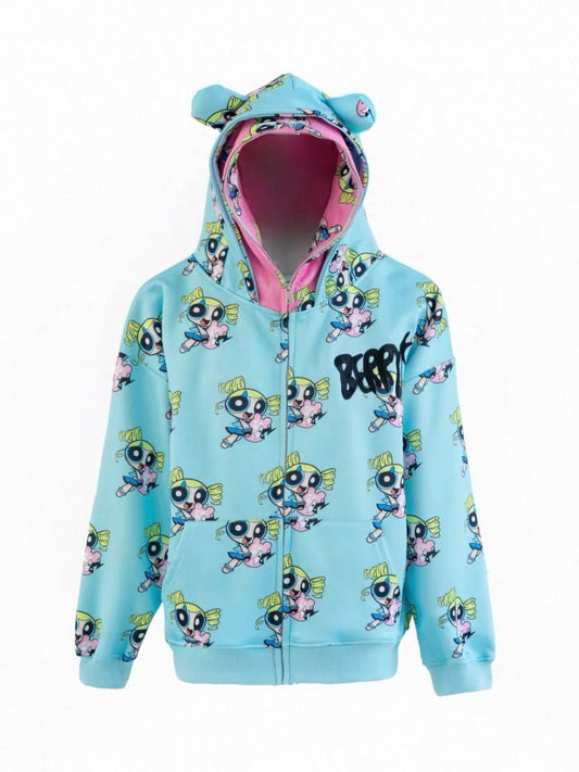 Blackberry powerpuff girs zip-up hoodie
