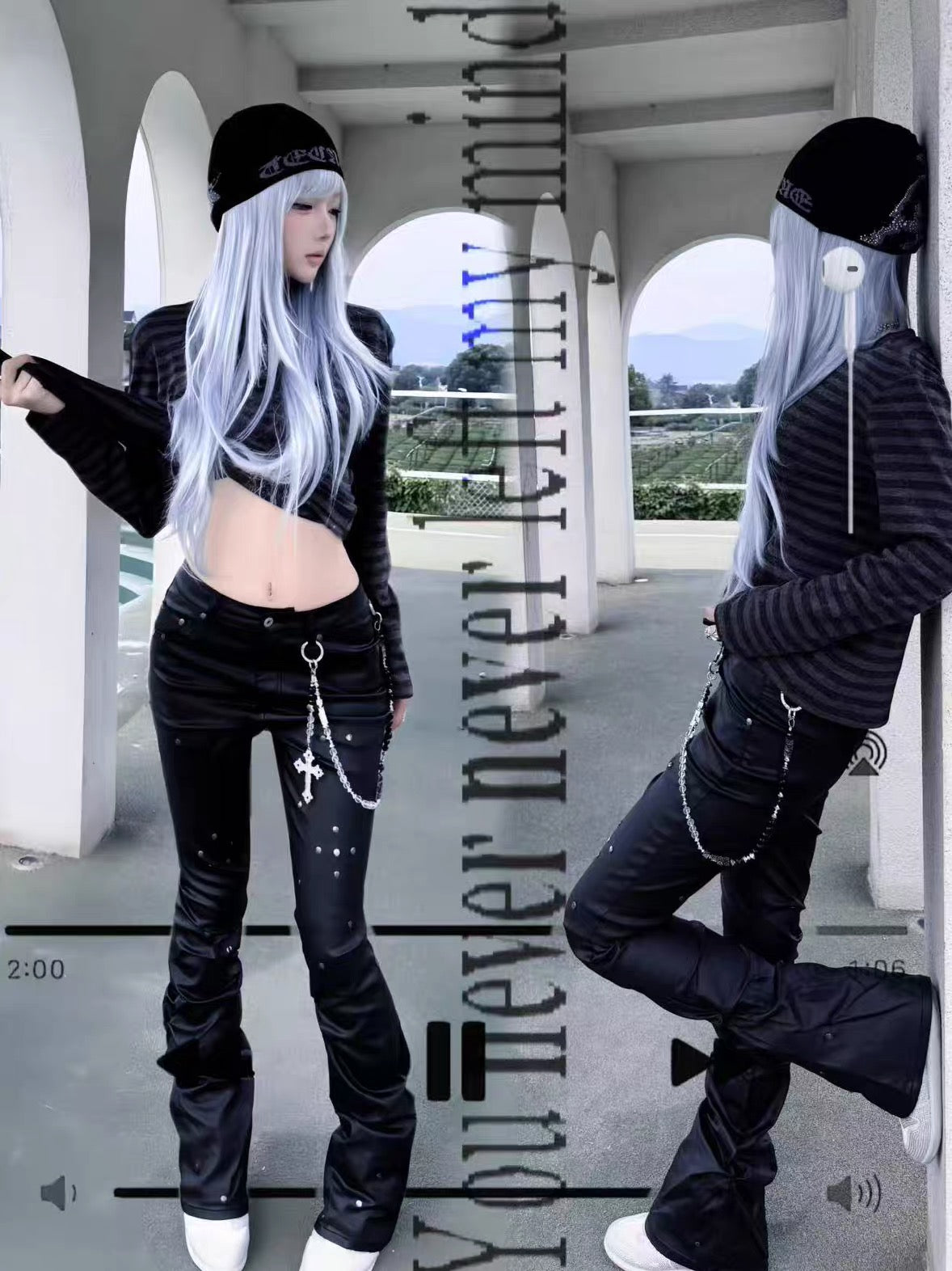 Leather Hunter boot-cut pants