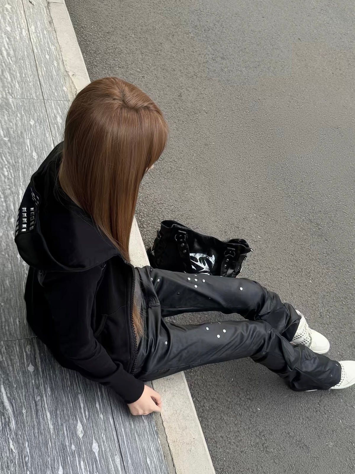 Leather Hunter boot-cut pants