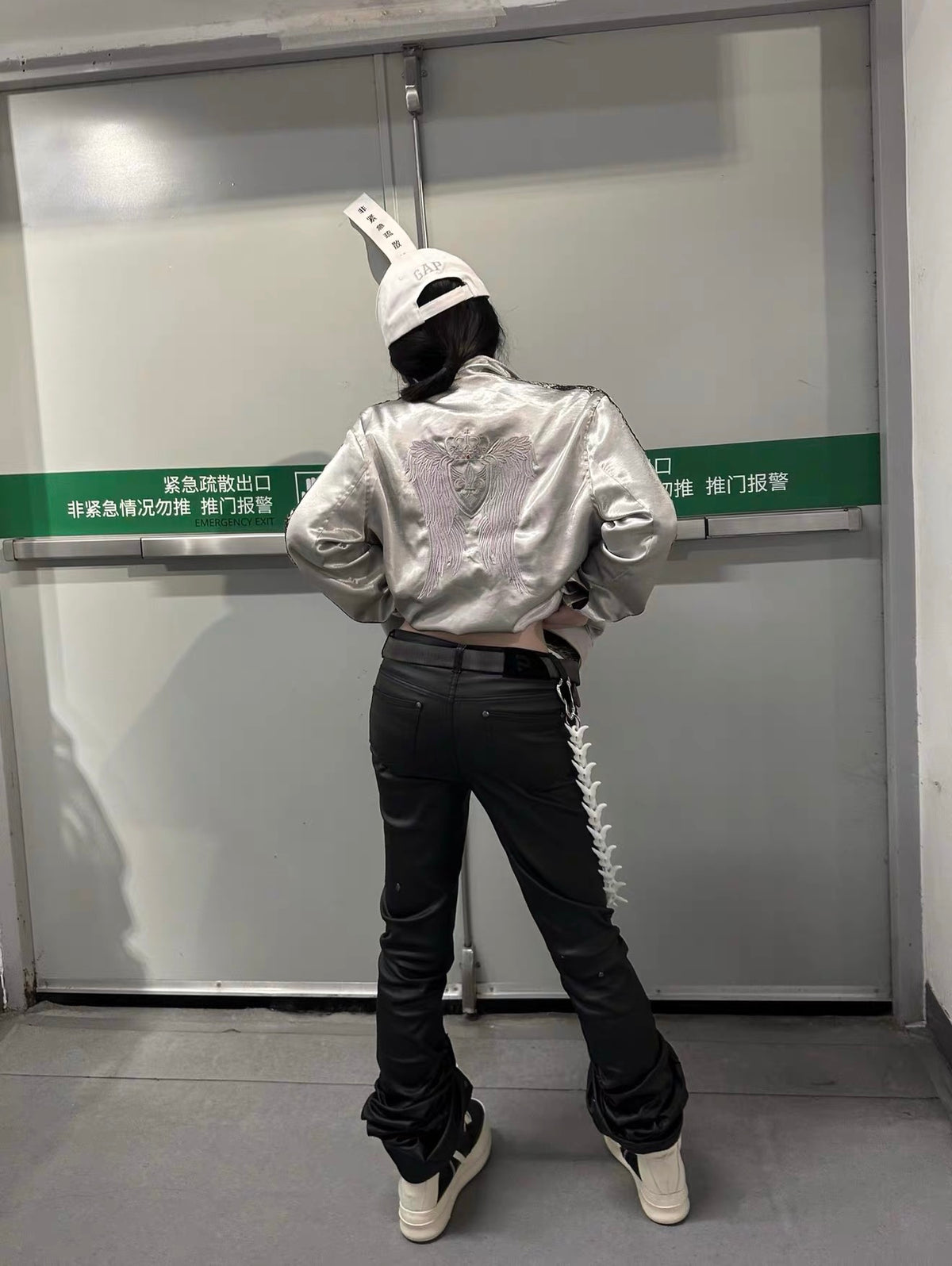 Leather Hunter boot-cut pants