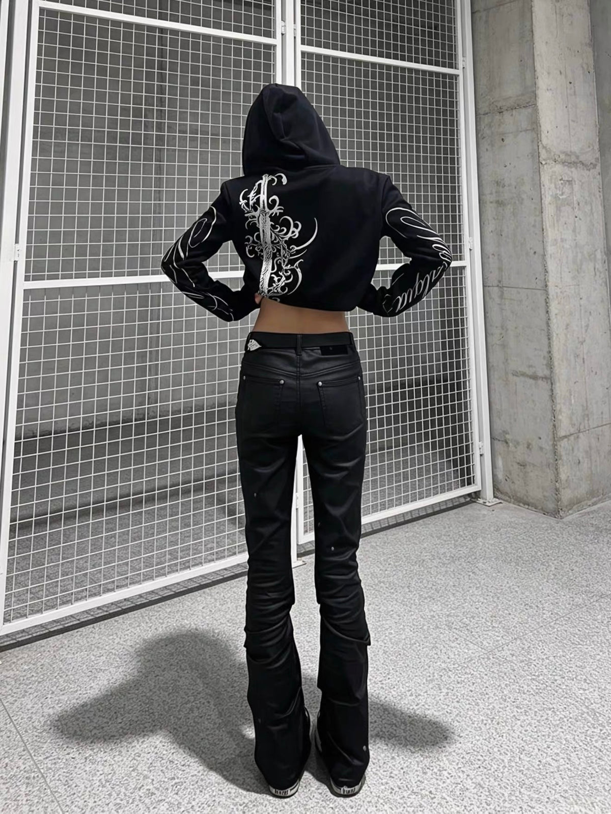 Leather Hunter boot-cut pants