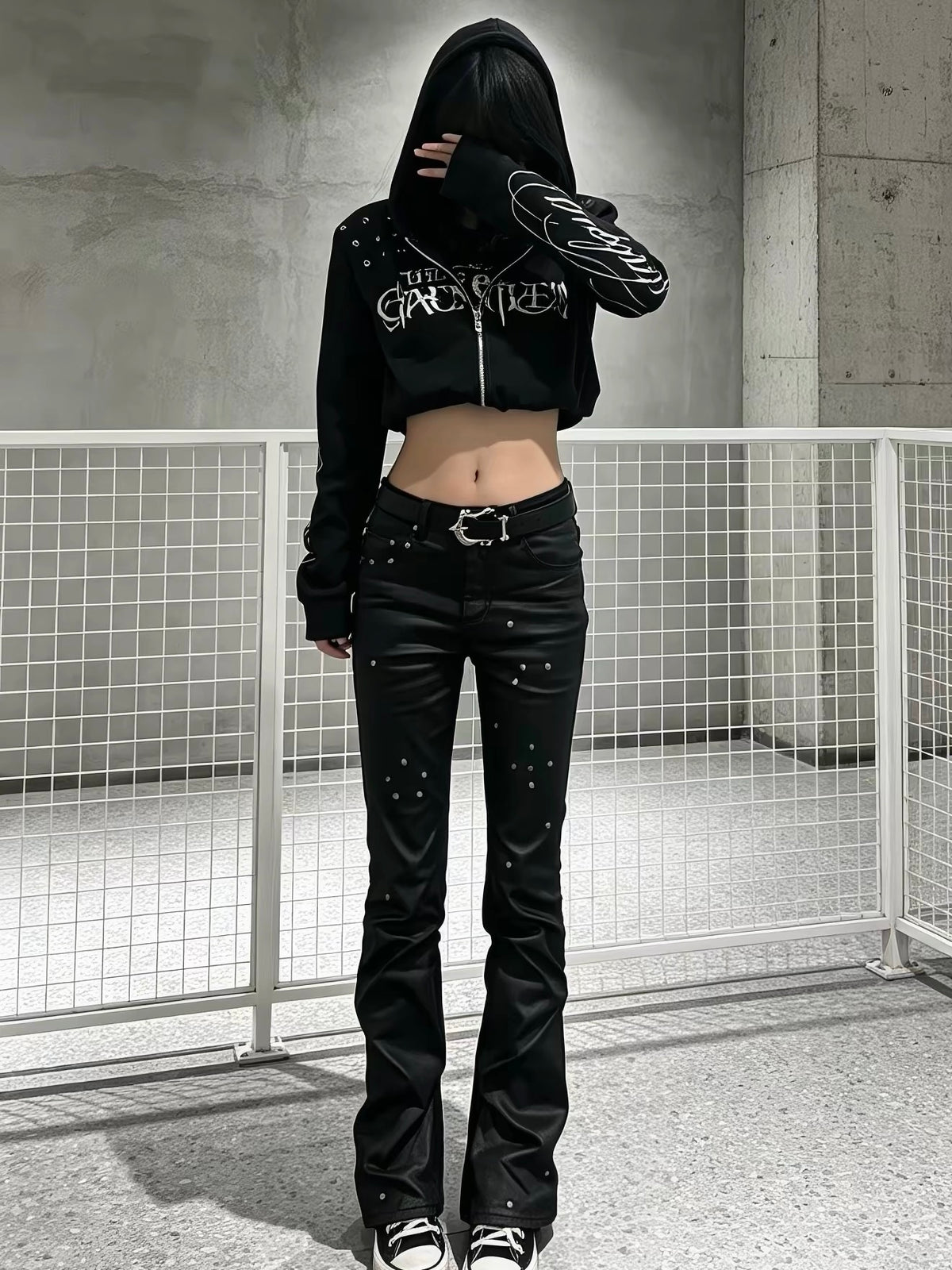Leather Hunter boot-cut pants