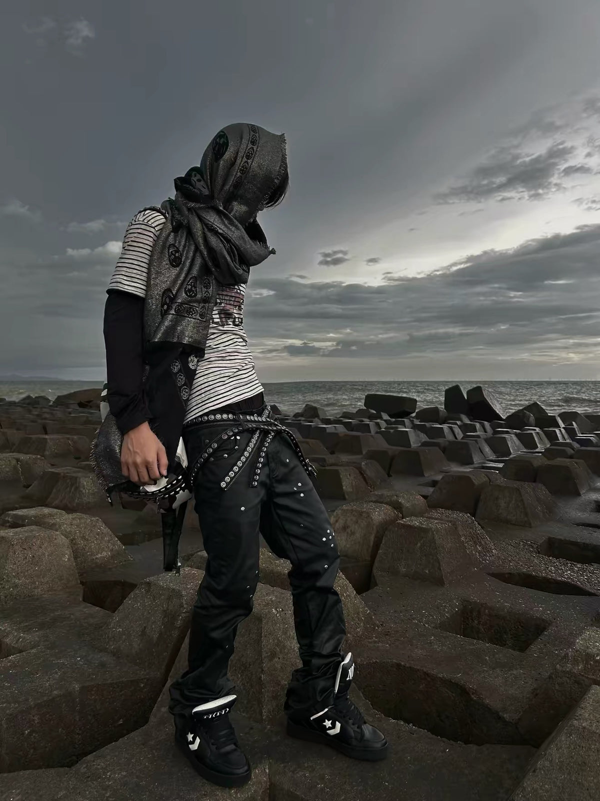 Leather Hunter boot-cut pants