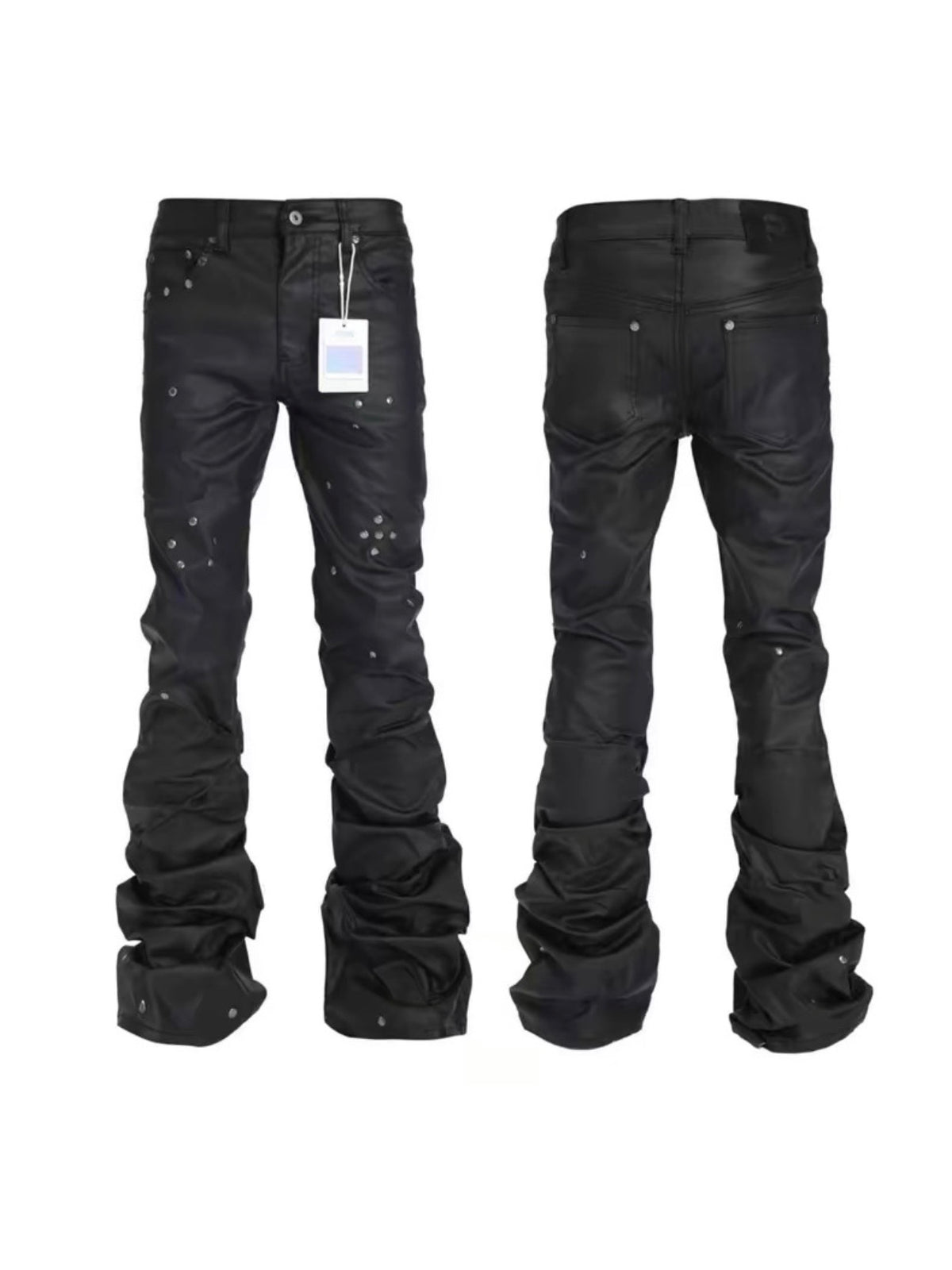 Leather Hunter boot-cut pants