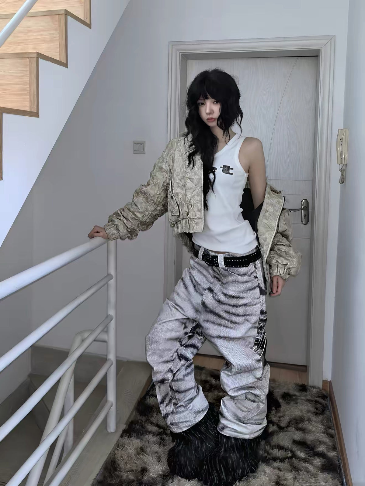 the White Tiger 3D printing waxed denim