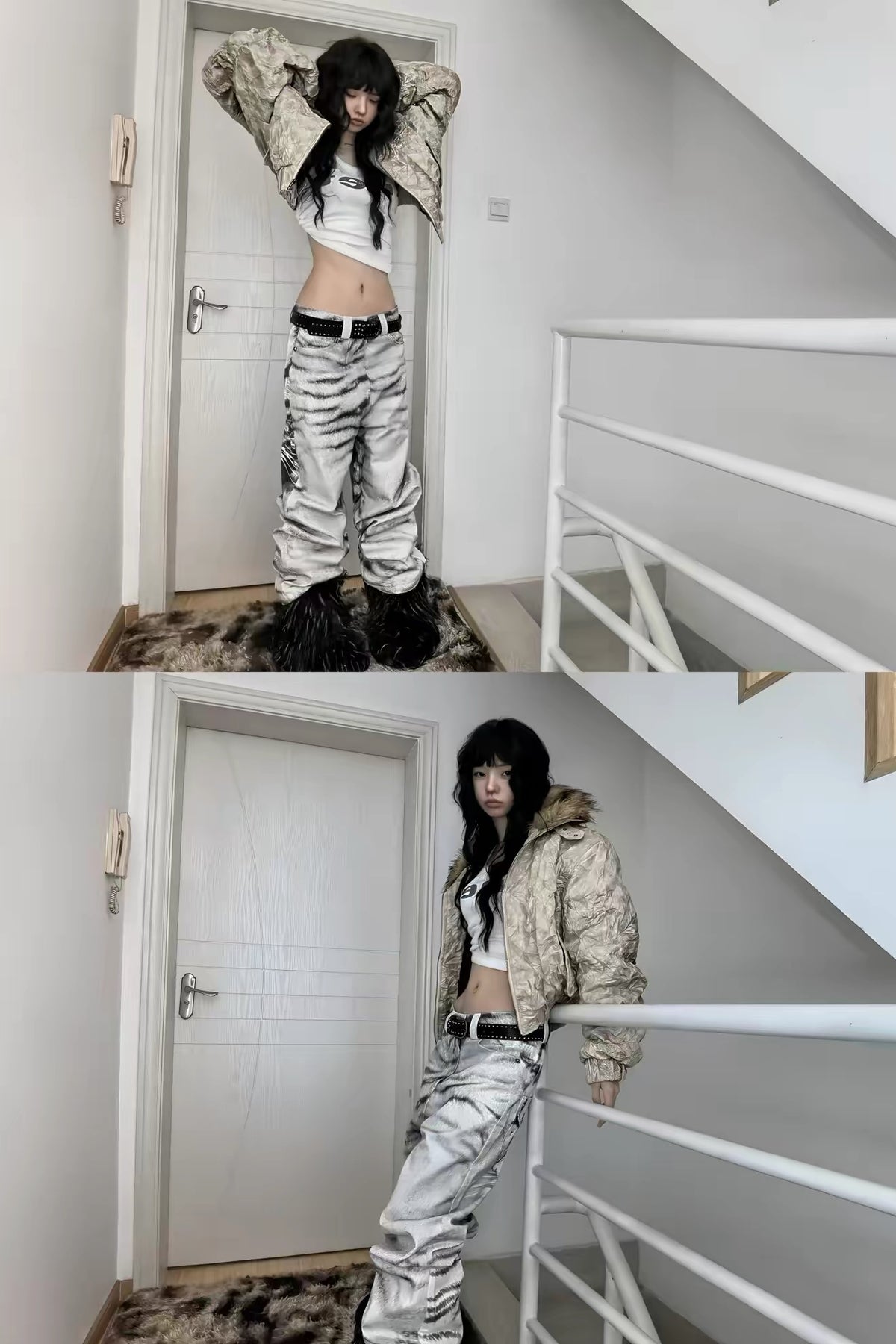 the White Tiger 3D printing waxed denim