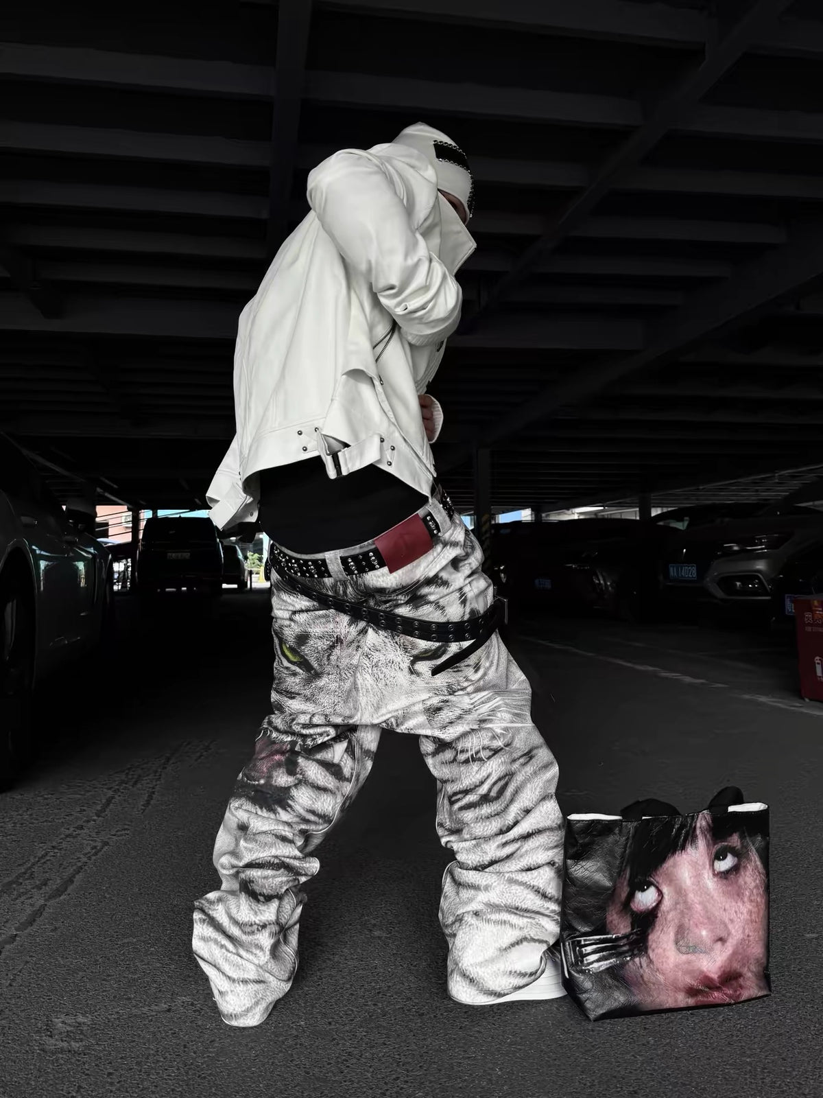 the White Tiger 3D printing waxed denim