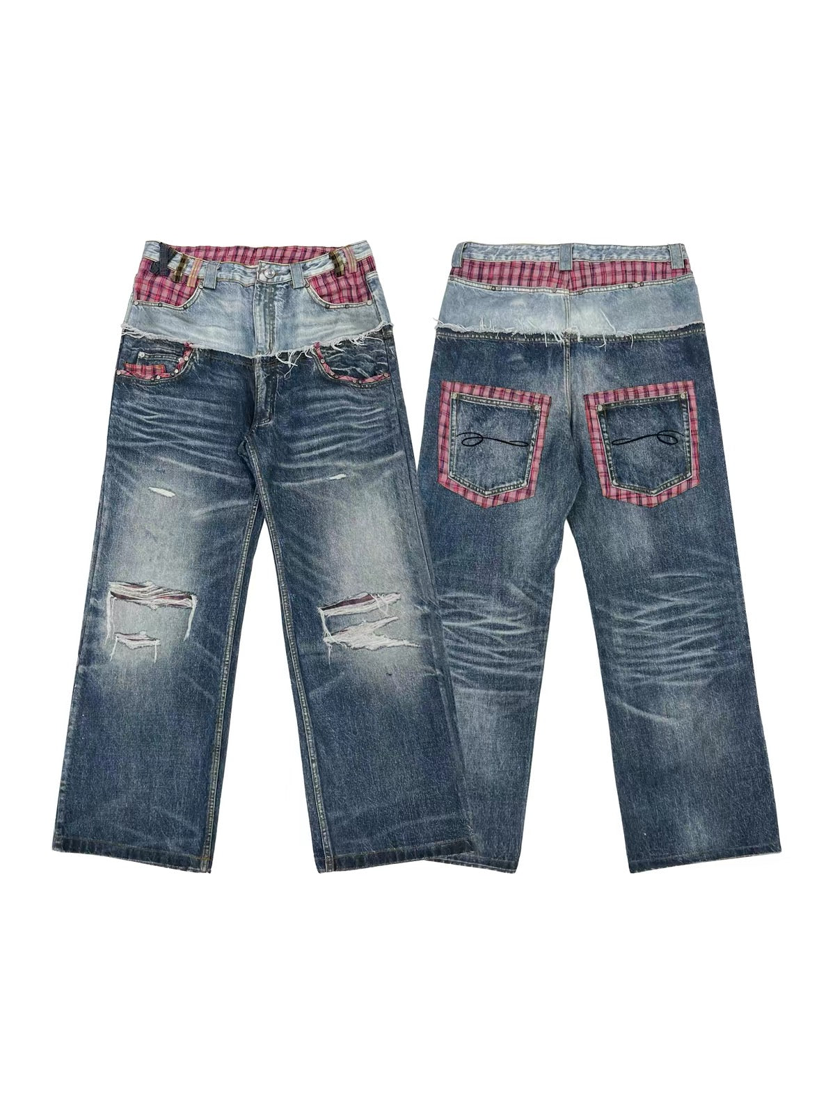 the Pink Plaid double denim