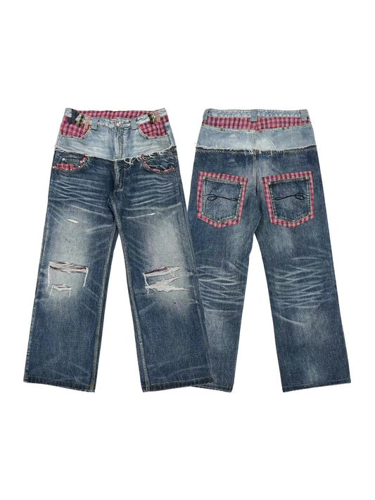 the Pink Plaid double denim