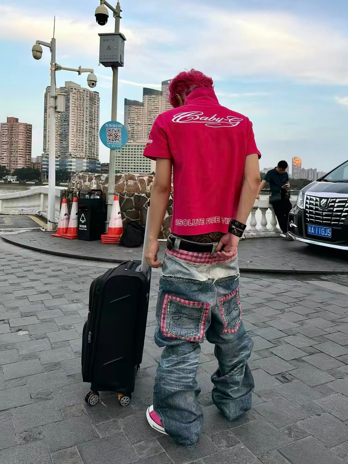 the Pink Plaid double denim
