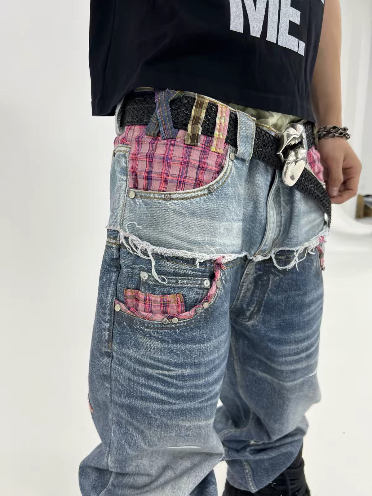 the Pink Plaid double denim