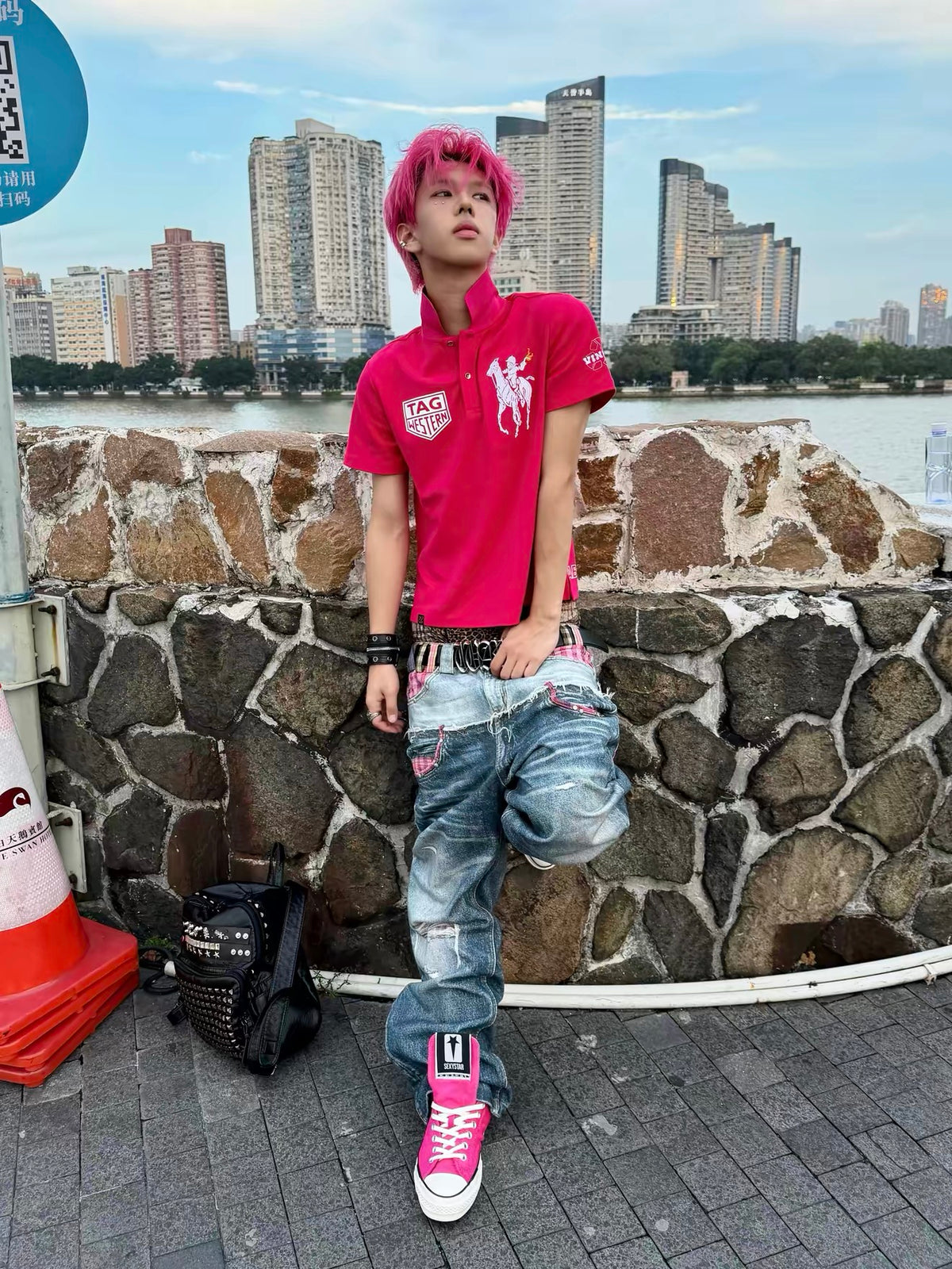 the Pink Plaid double denim
