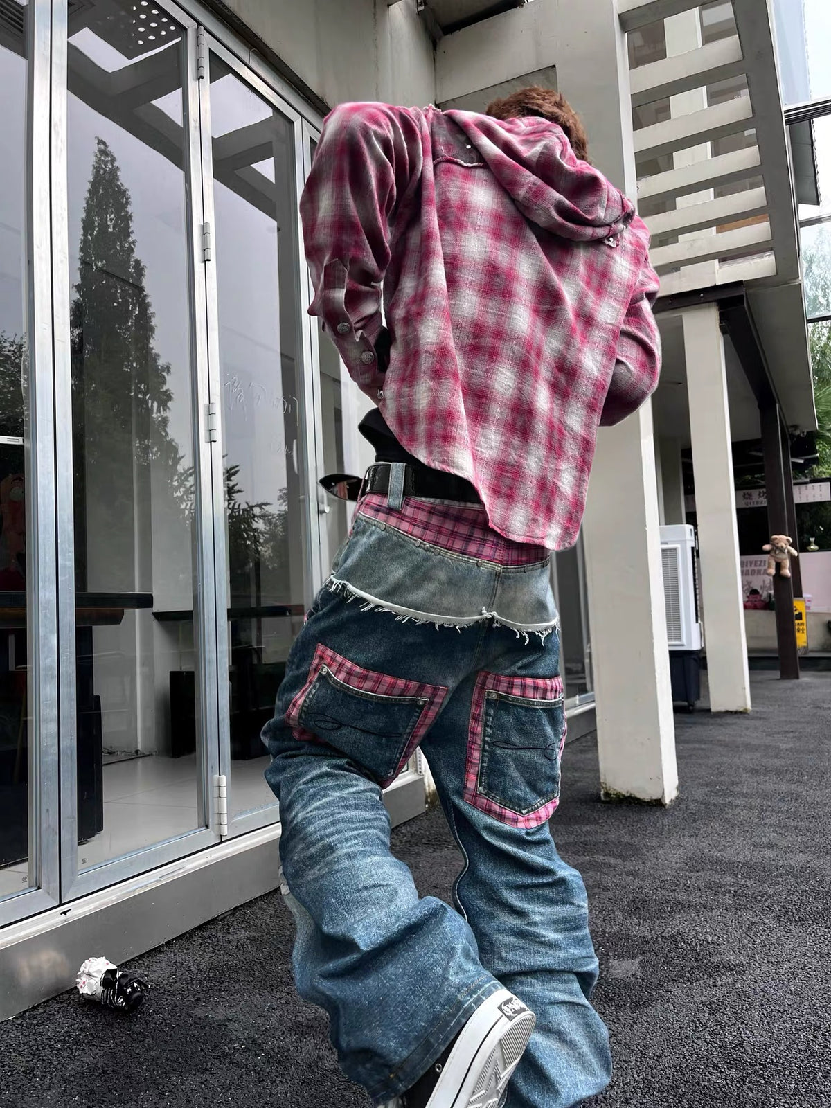 the Pink Plaid double denim