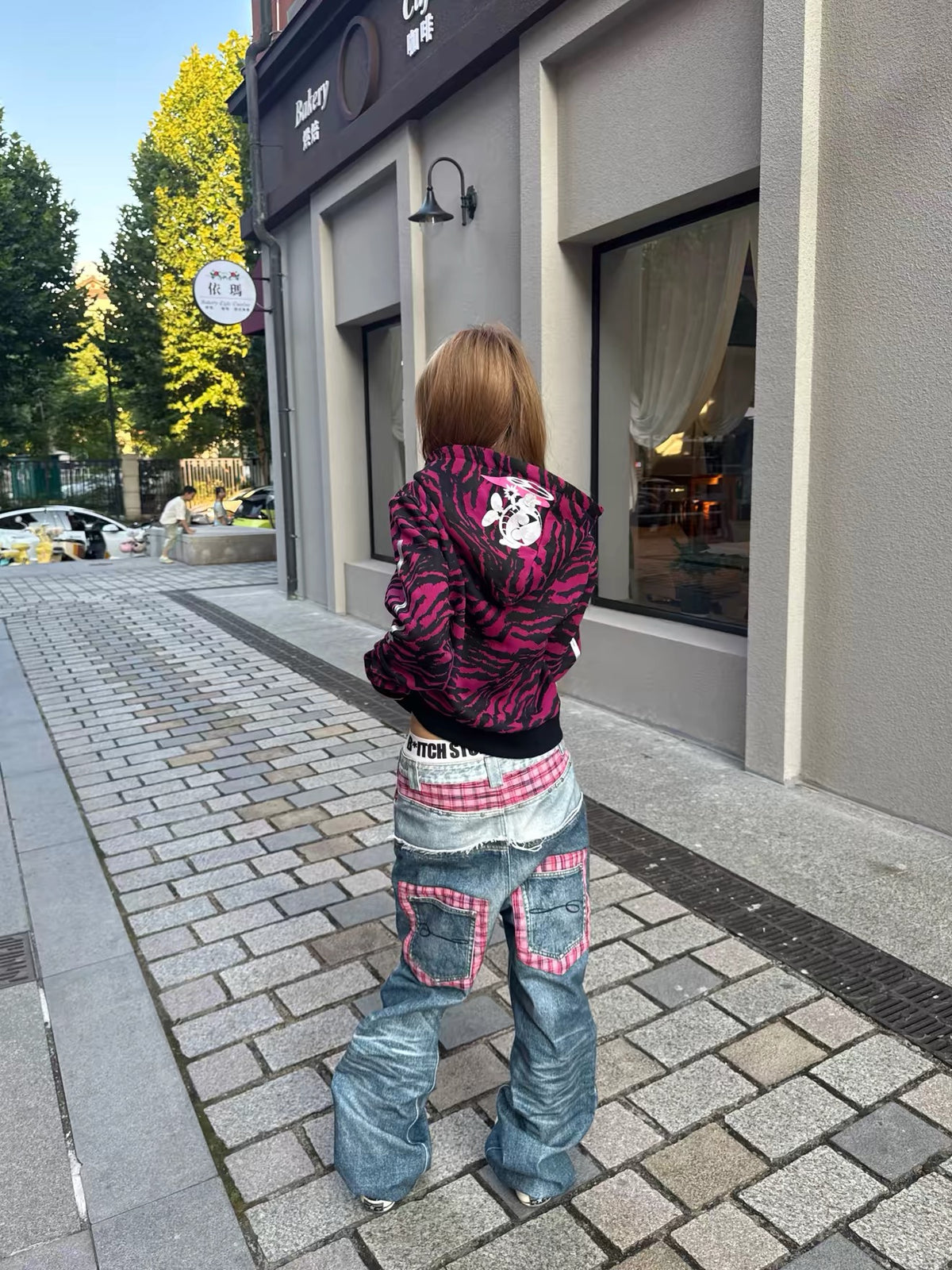 the Pink Plaid double denim