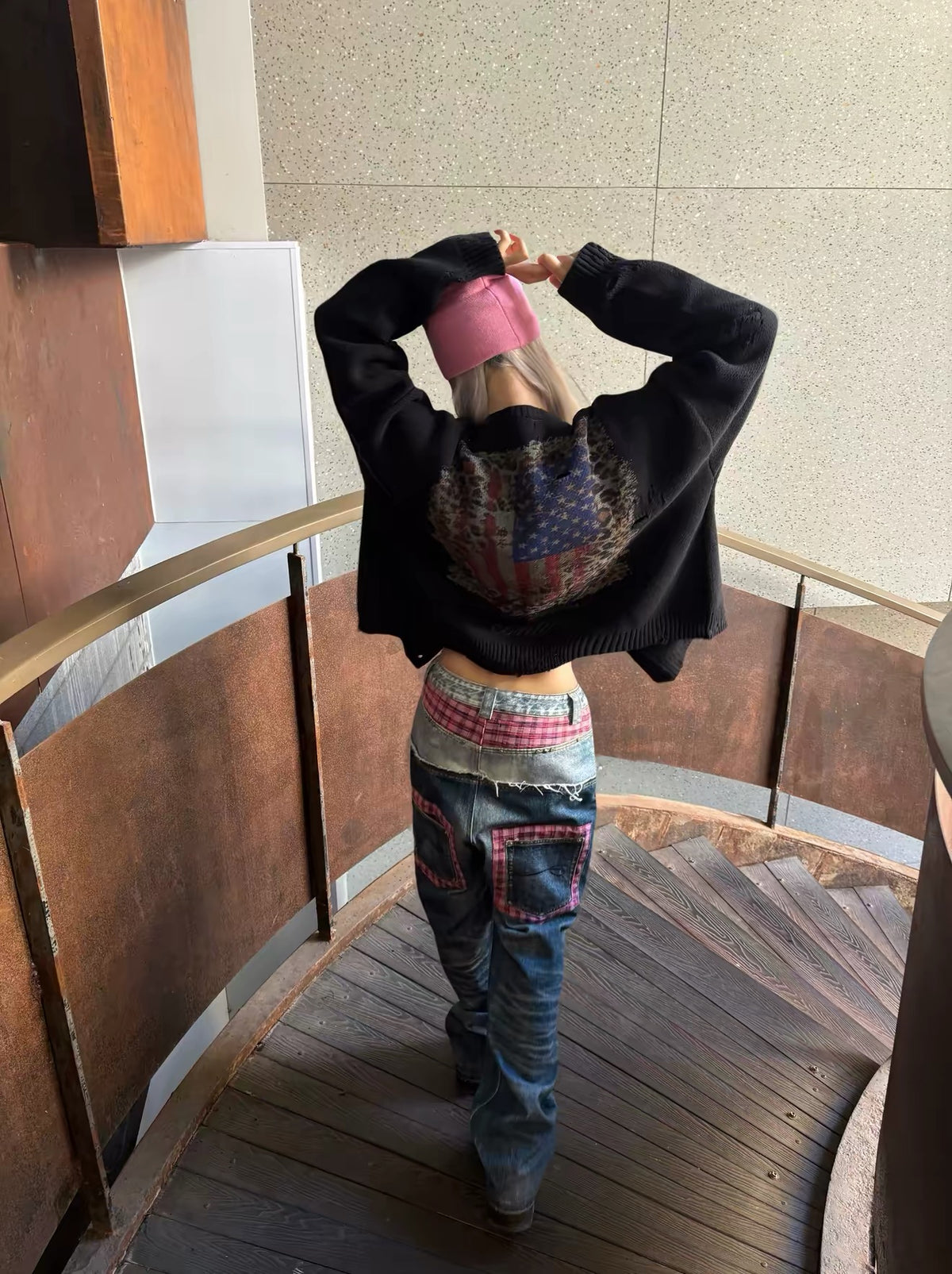 the Pink Plaid double denim