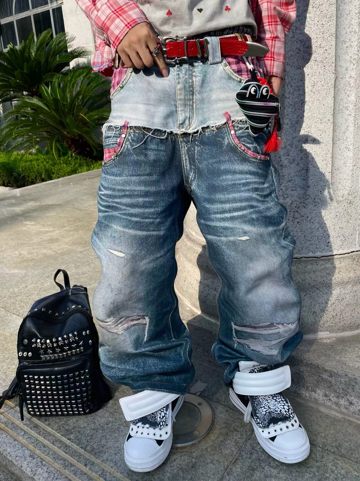 the Pink Plaid double denim