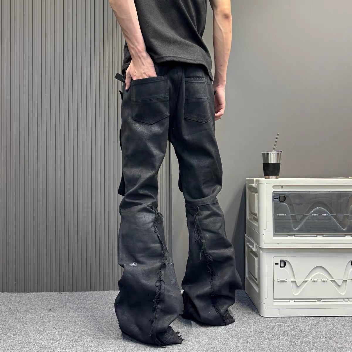 Devil Made Black Armour waxed denim