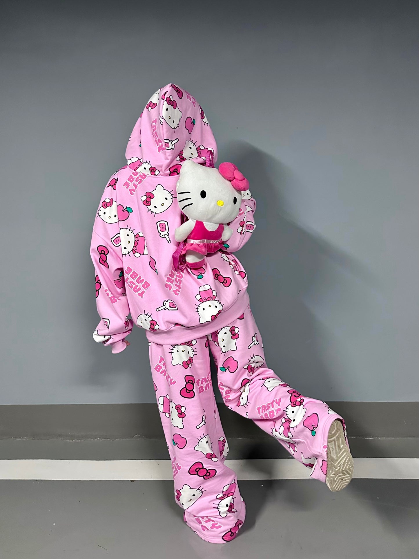 Tastykitty pink/black hoodie set